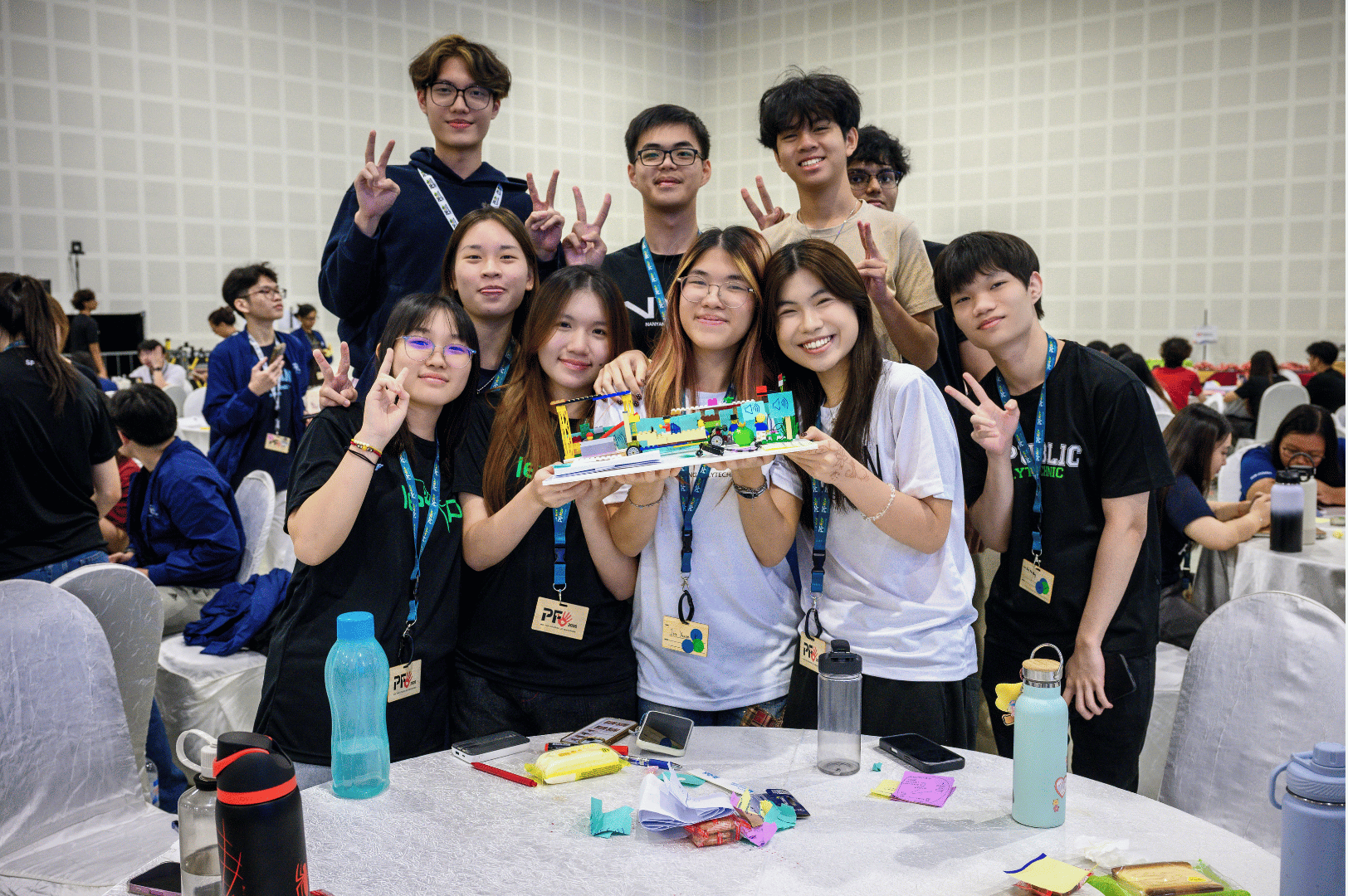 students posing with their prototype