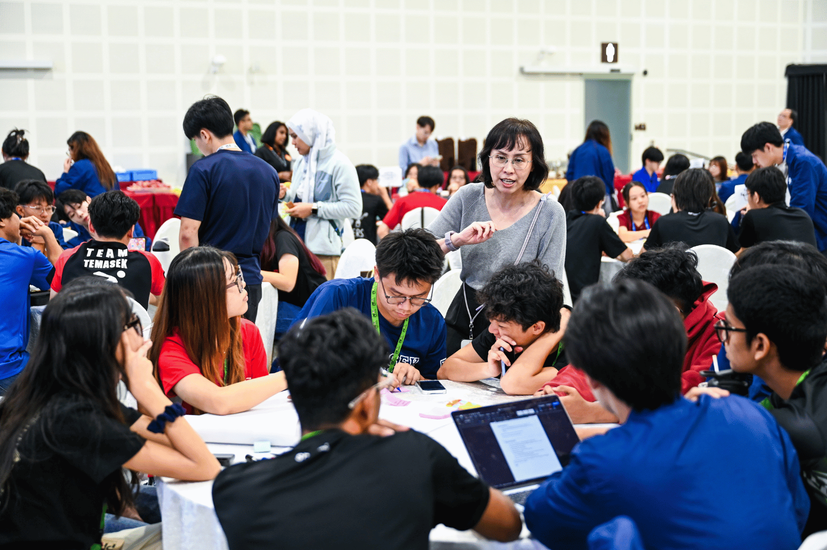 students discussing during the workshop