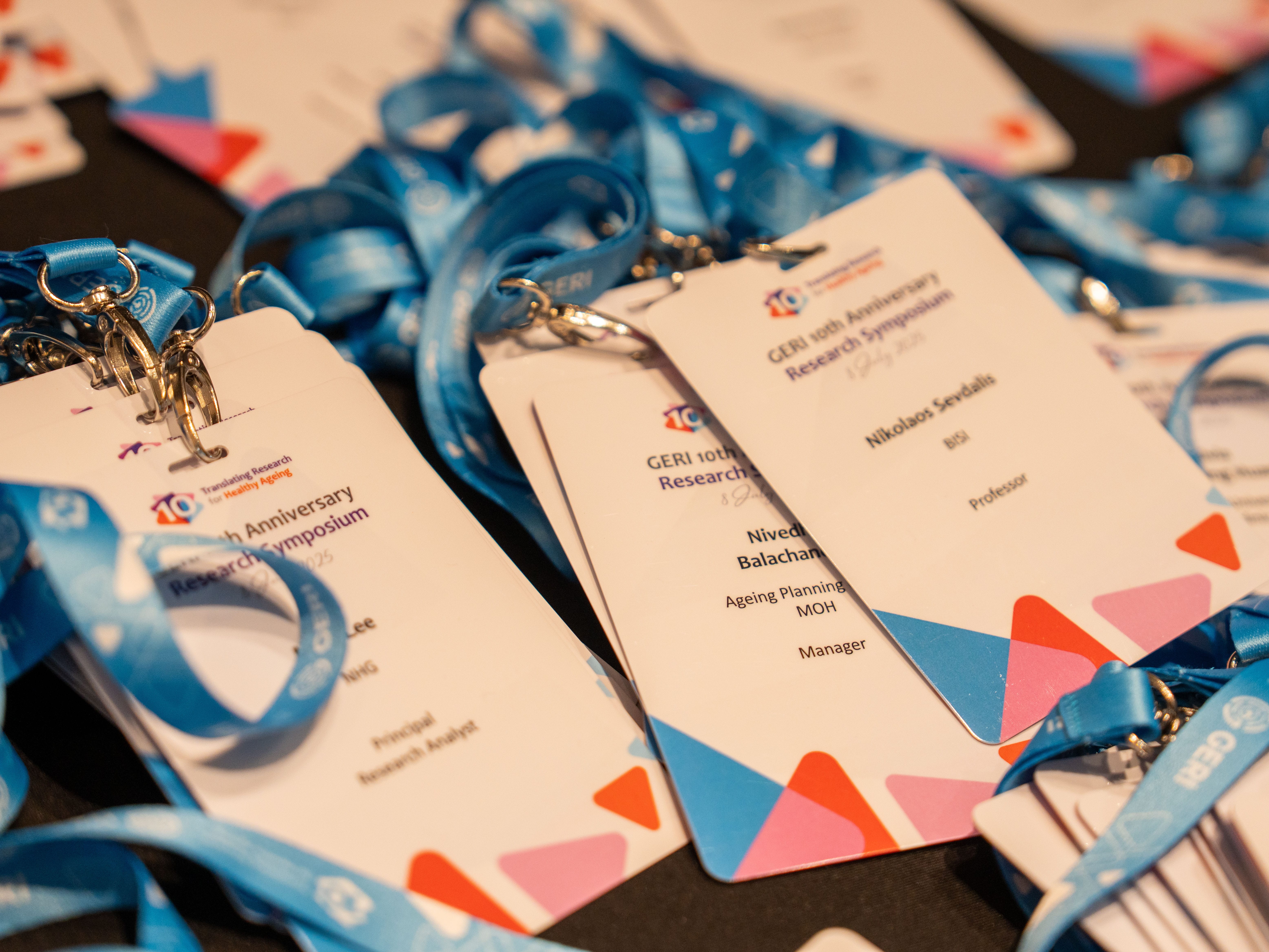 Photo of symposium name badges