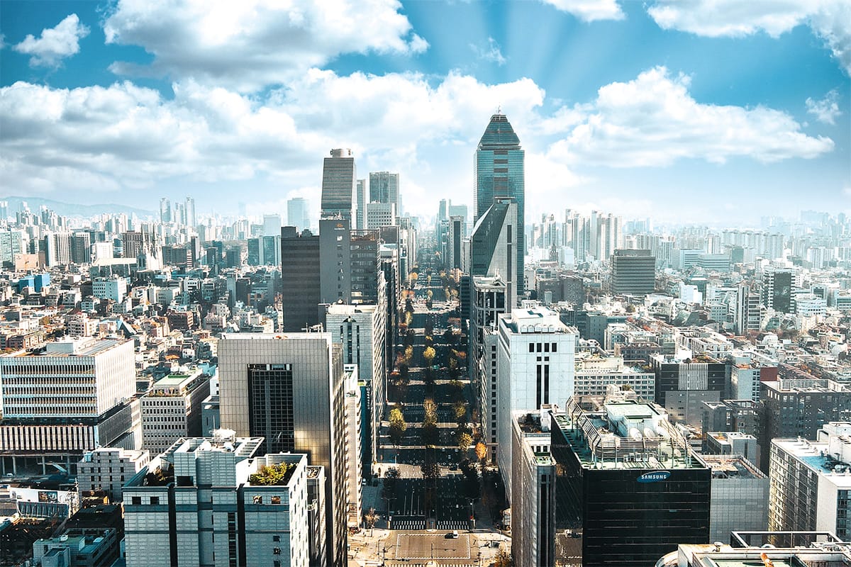 Aerial view of Gangnam