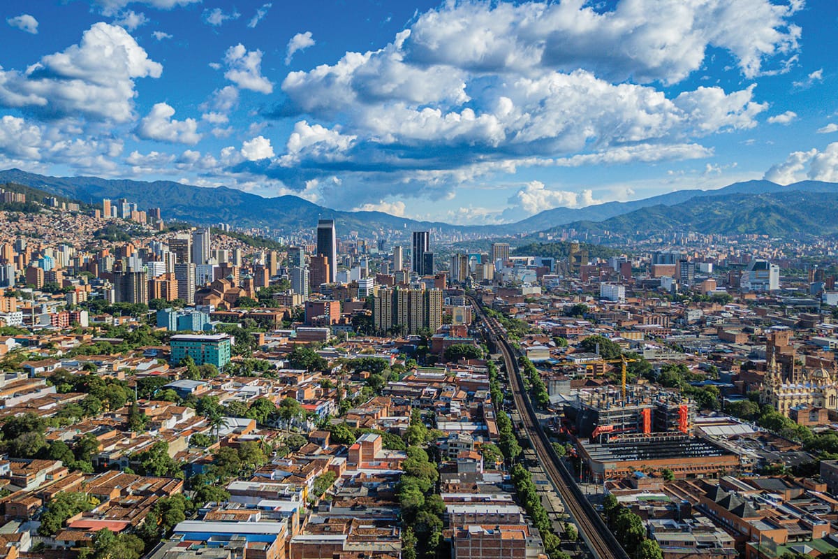 Aerial view of Medellín