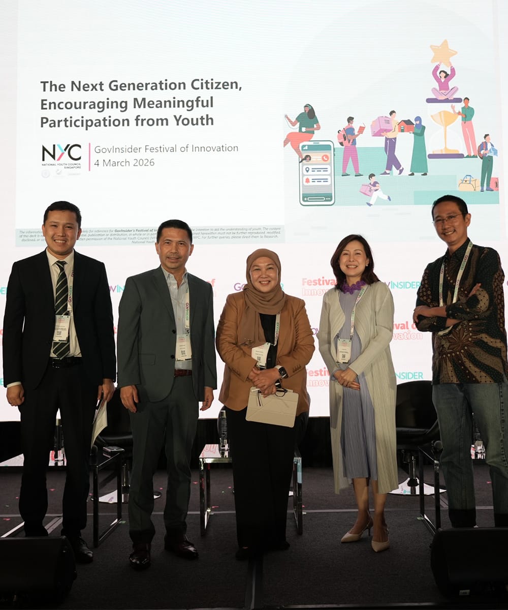 Group photo of panel speakers for GovInsider’s annual Festival of Innovation