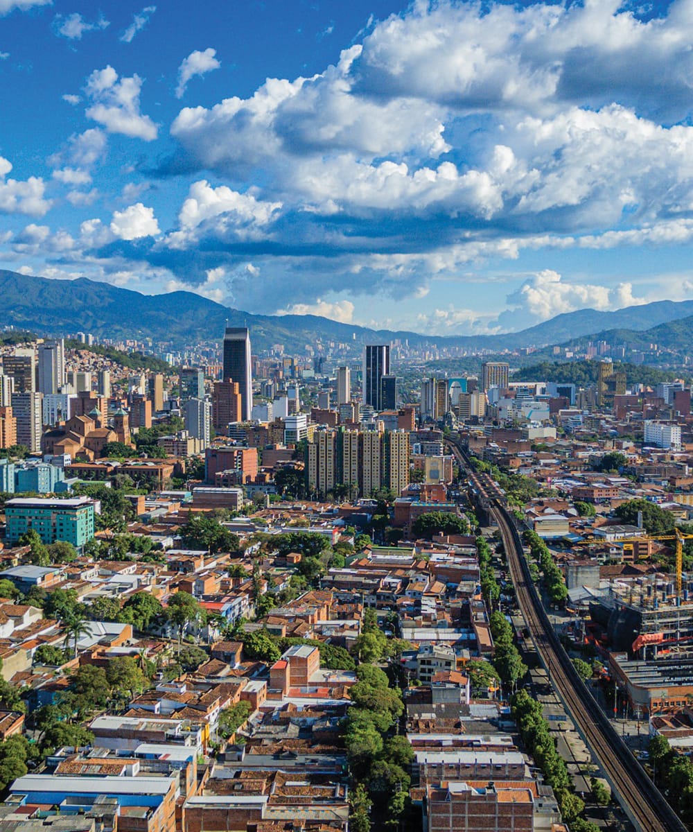 Aerial view of Medellín