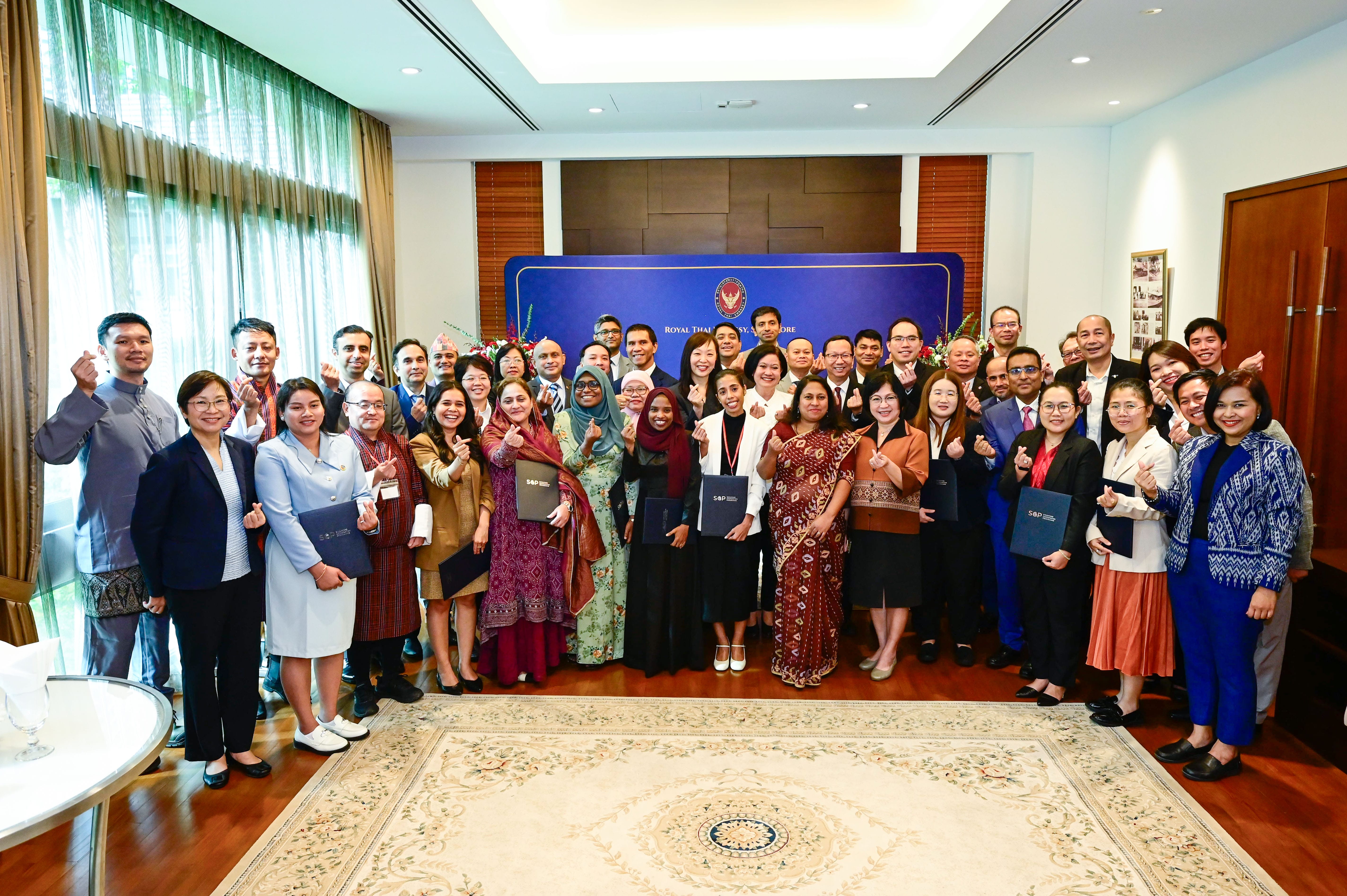 Group photo of official who attended the ceremony at the Royal Thai Embassy, Singapore