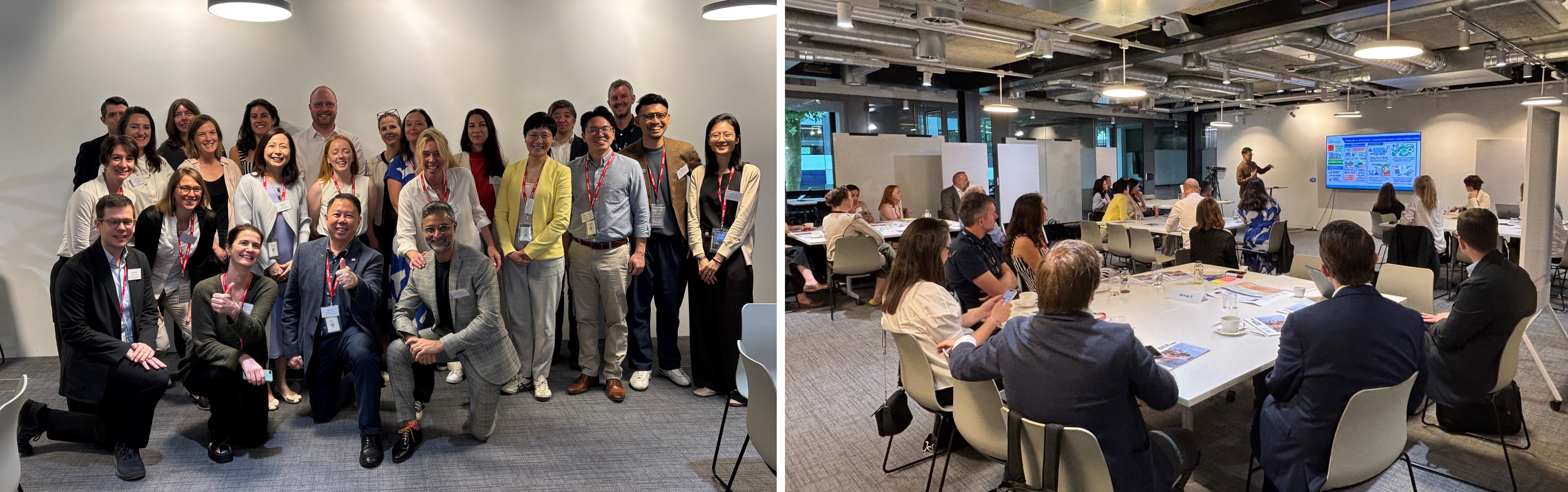 Regenerative City Forum Group Photo (left), presentation during workshop (right)