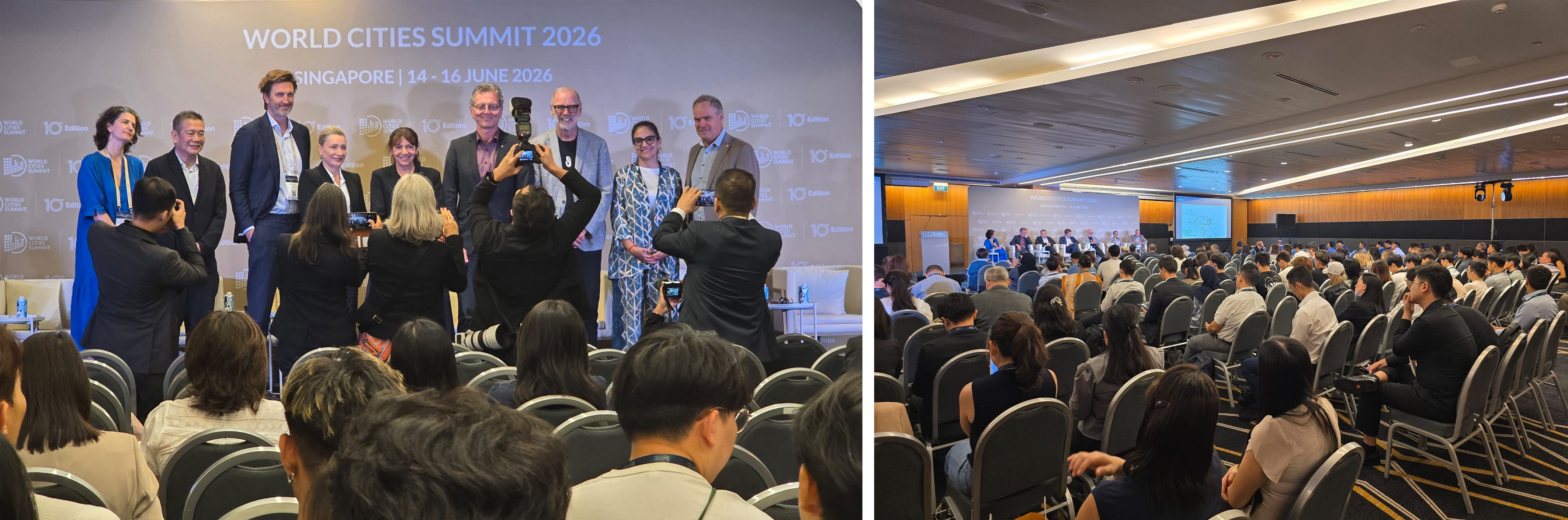 Photos of C40 Housing Meets Climate: Solutions for Cities sessions panels and audiences