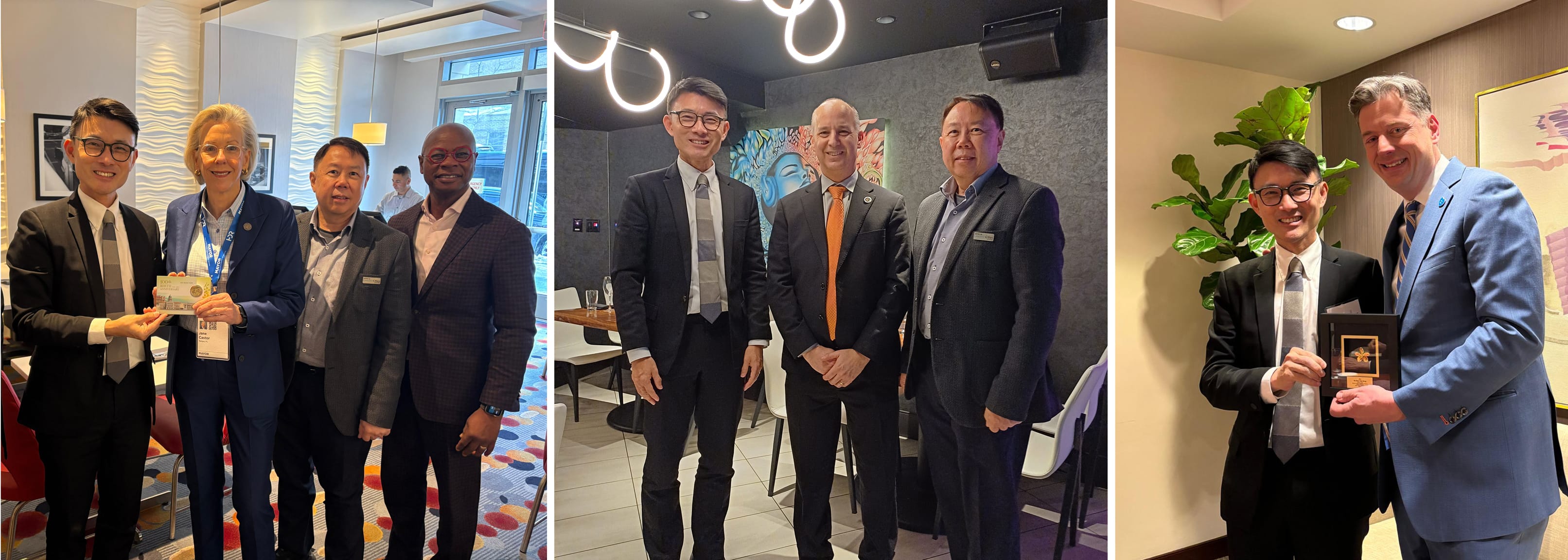 Collage photo of Minister of State Baey with US Mayors