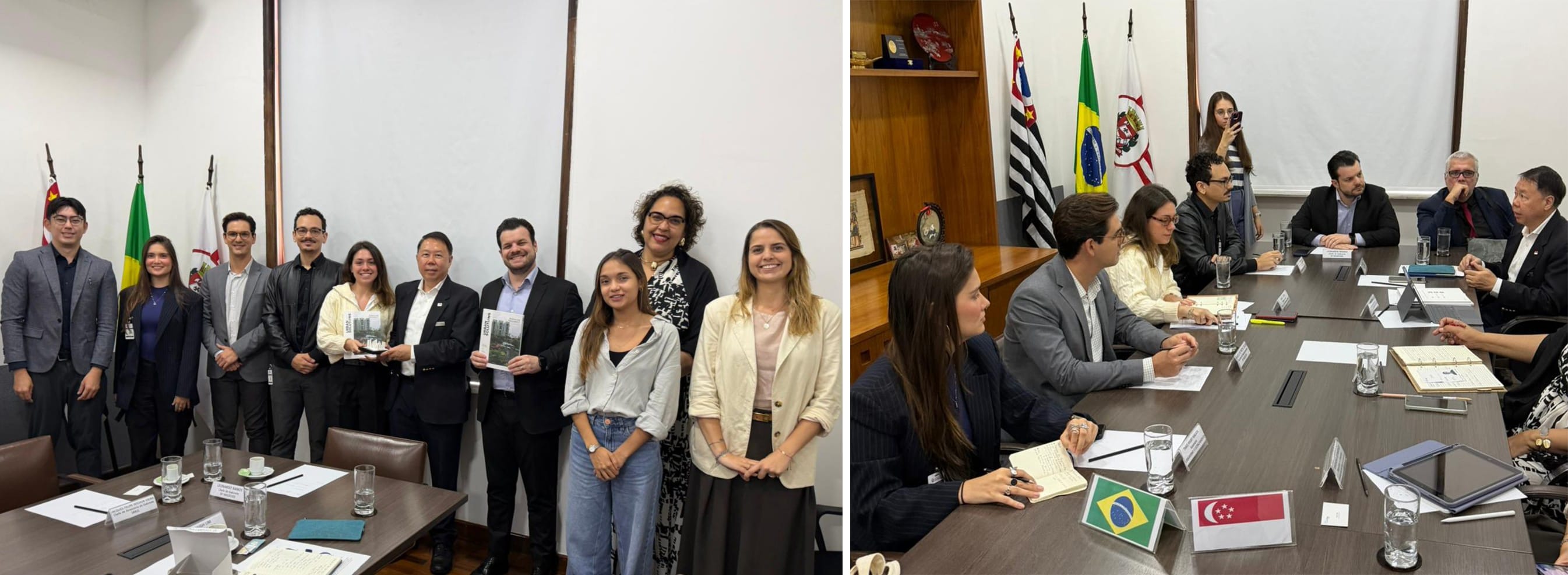 Meeting with Leonardo Ramos, Chief of Staff, São Paulo Negócios (left) and representatives from the São Paulo Municipal Government (right).
