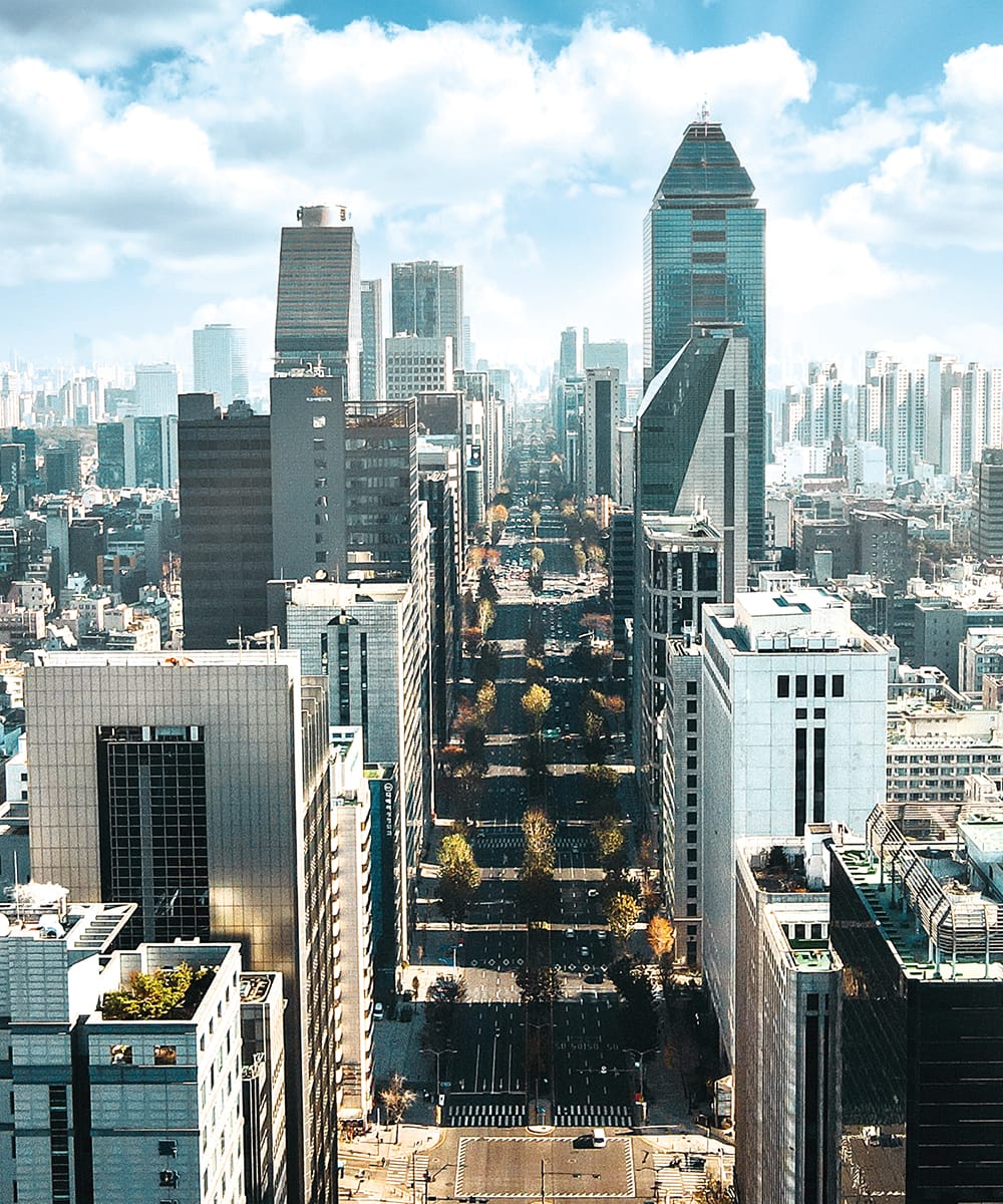 Aerial view of Gangnam