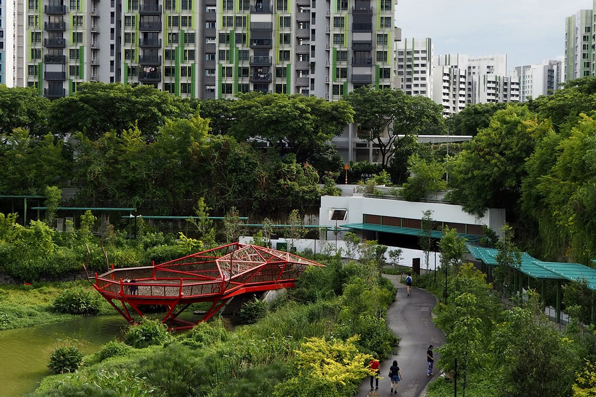 Aerial view of the Bidadari Park