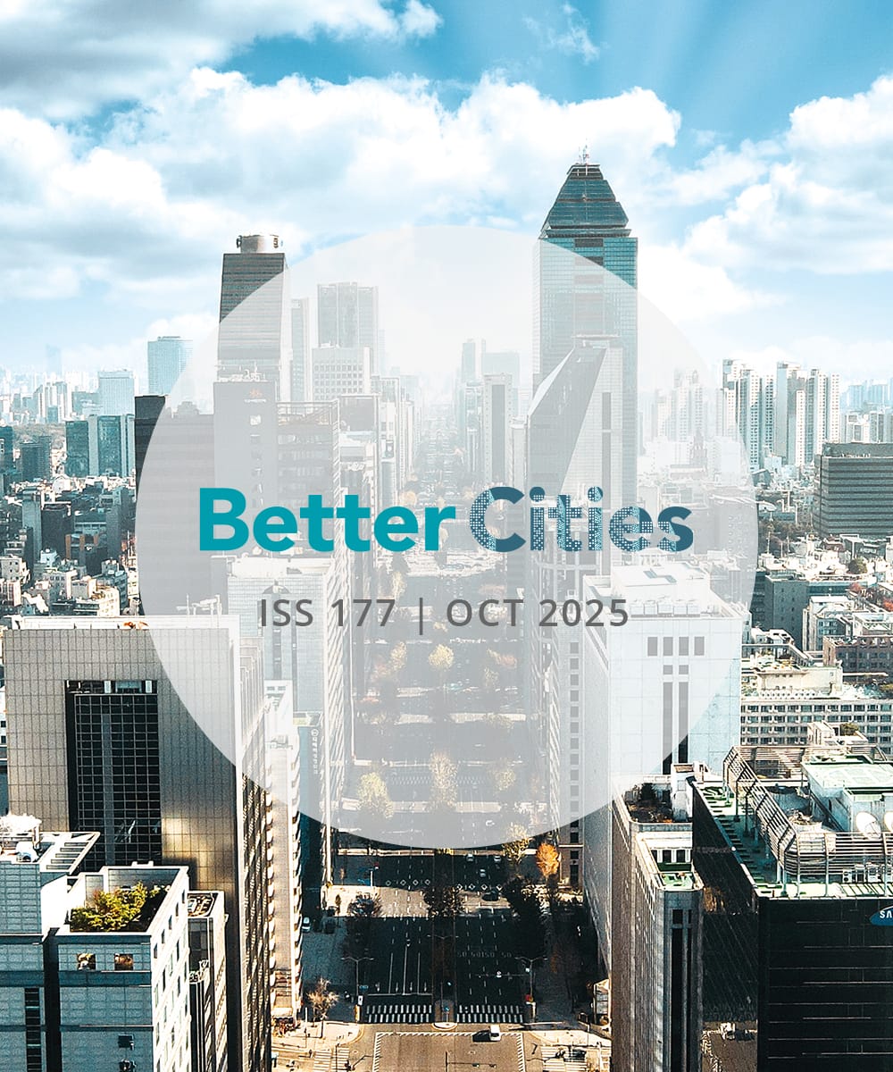 Better Cities issue 177 cover with the aerial view of gangnam