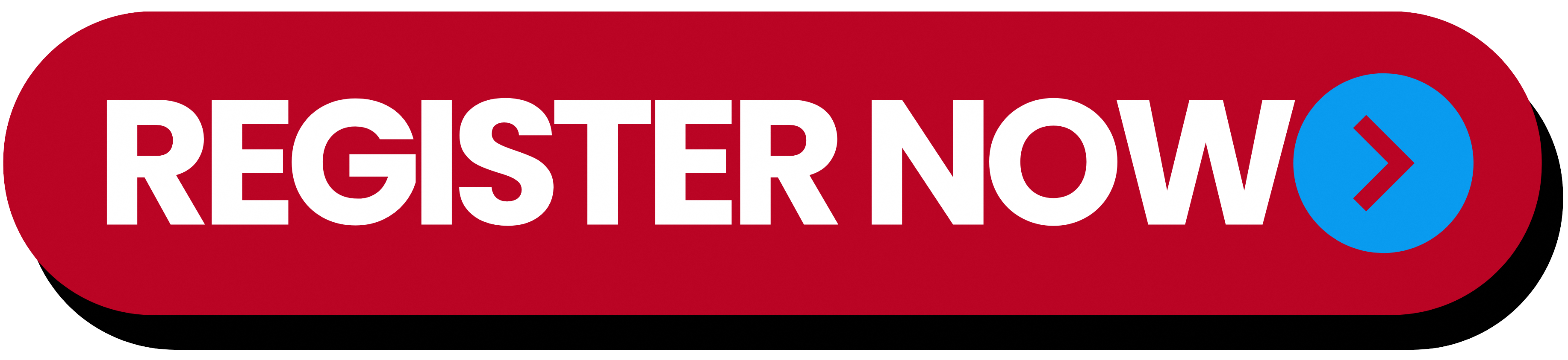 Red rounded button with white bold text reading REGISTER NOW and a blue circle with a red arrow on the right.