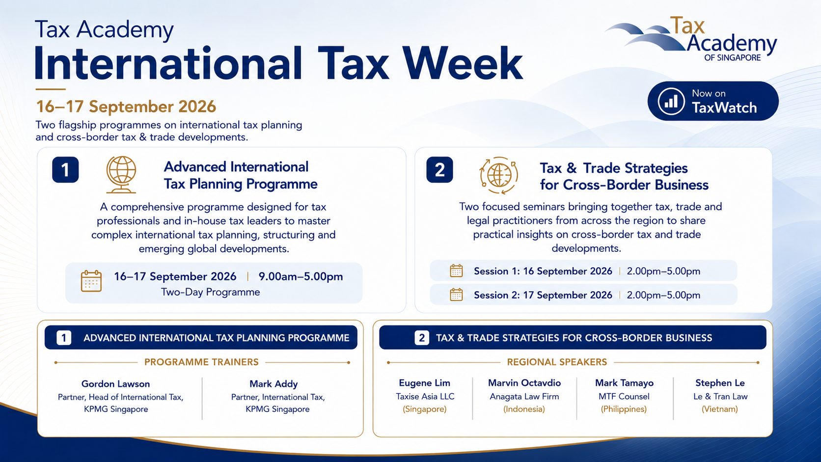 TaxWatch International Tax Week