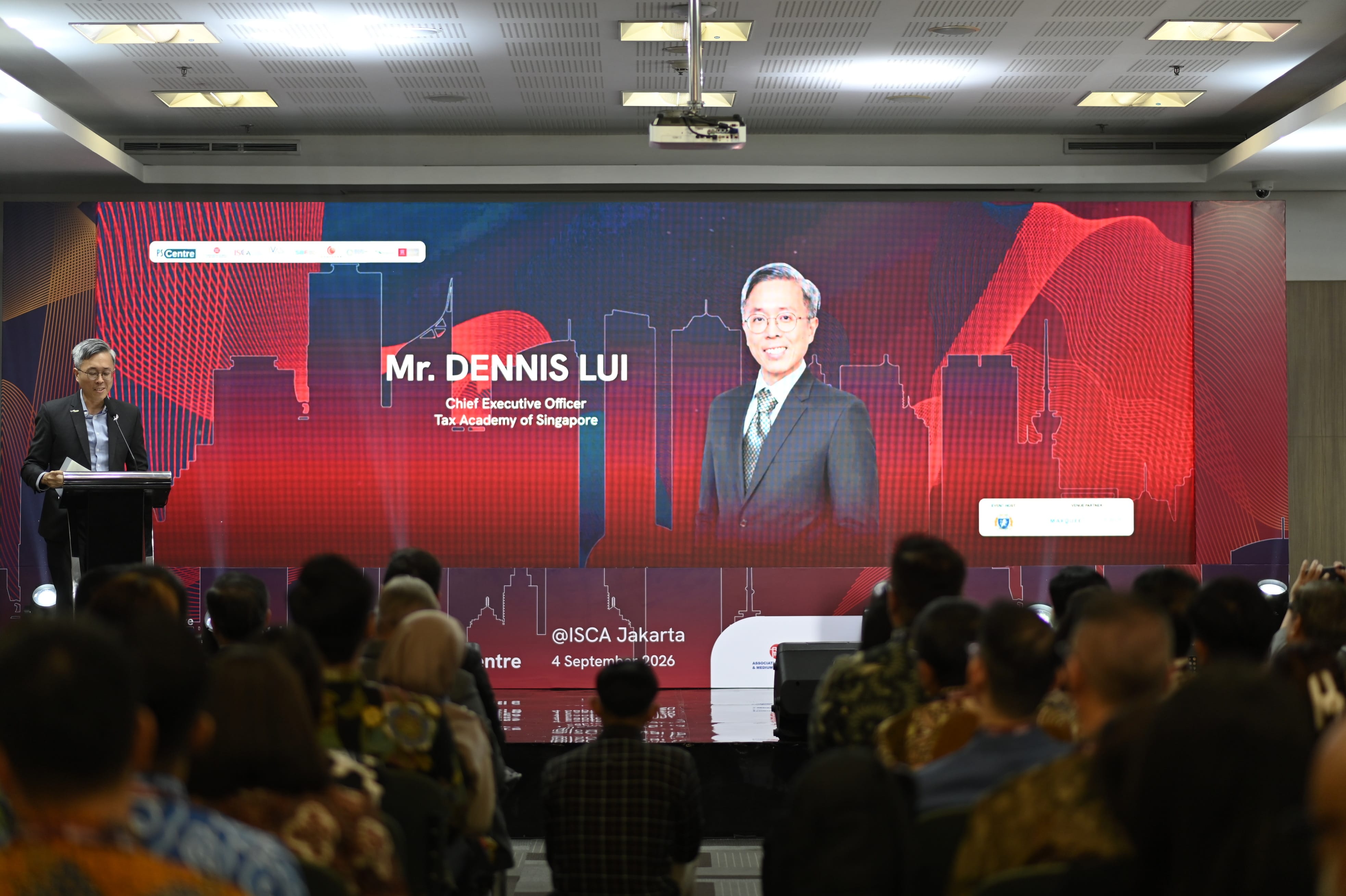CEO of Tax Academy of Singapore, Mr Dennis Lui, Speaking at the Opening of the PS Centre Jakarta
