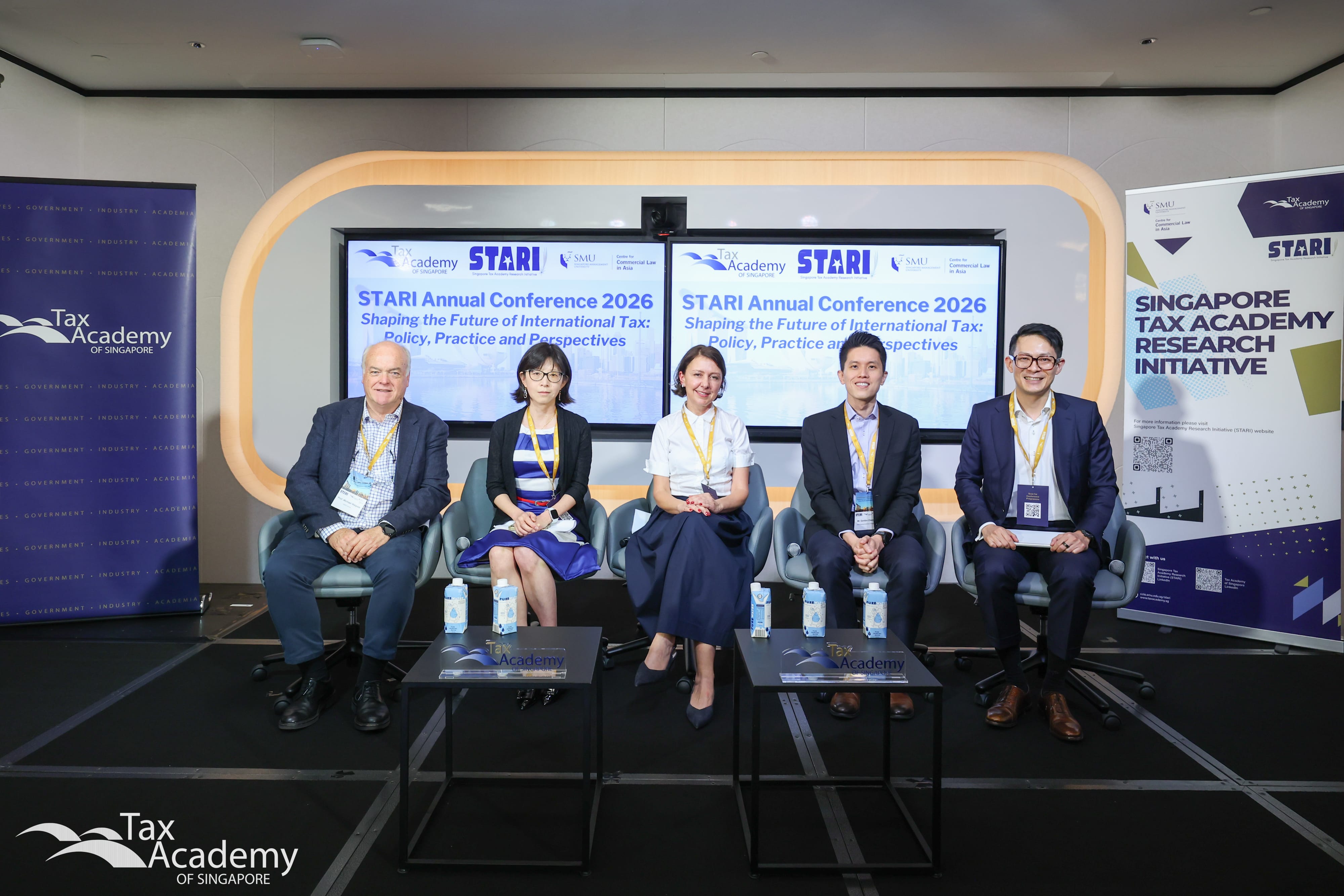 Panelists of Session 1: Professor Michael Walpole, Associate Professor Xu Yan, Dr Victoria Plekhanova, and Mr Gordon Cheong