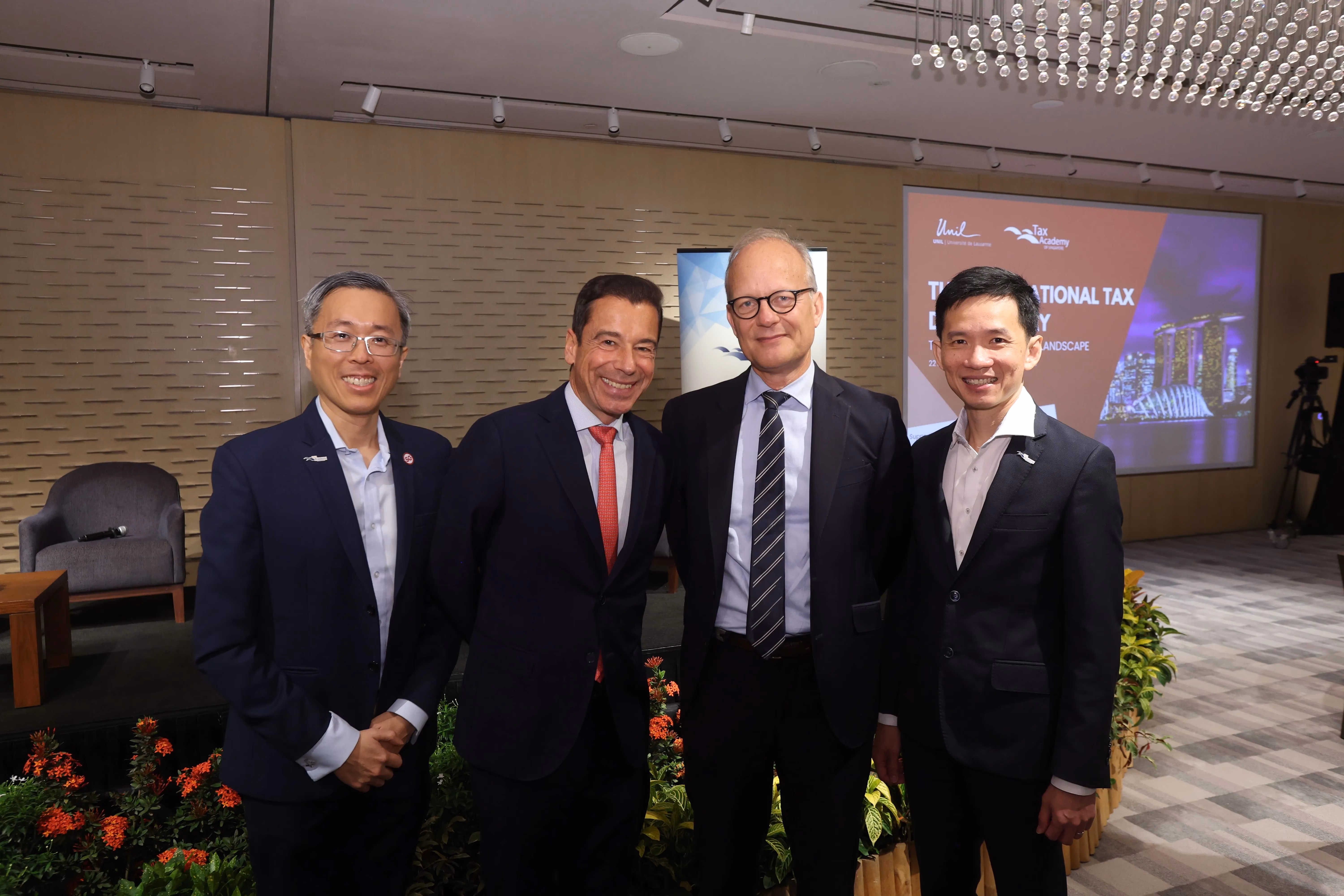 Mr. Dennis Lui (Deputy Commissioner, IRAS/CEO, Tax Academy of Singapore), Prof. Dr. Robert Danon, Dr. Achim Pross, Mr. Ow Fook Chuen