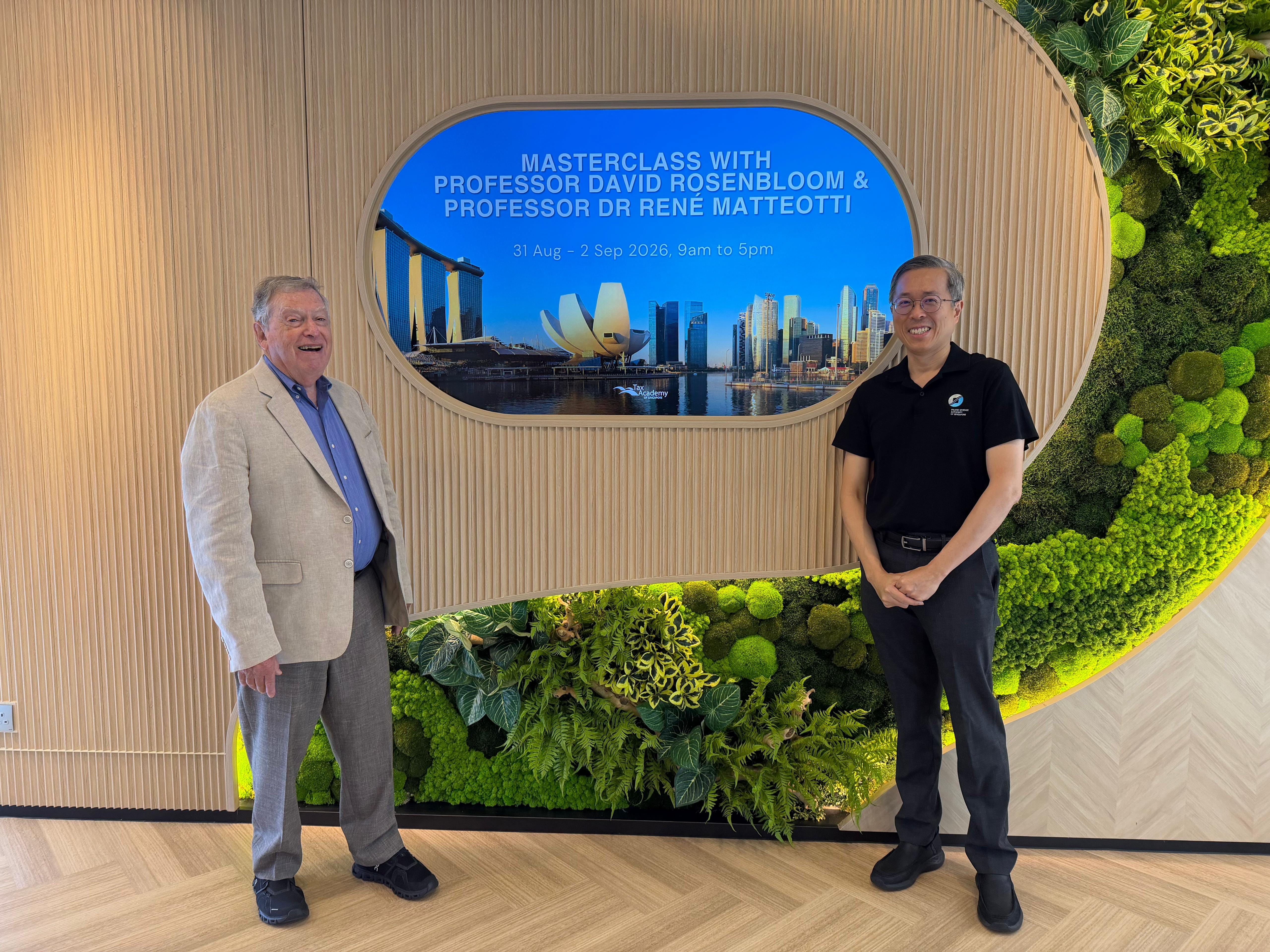 Prof. David Rosenbloom with Tax Academy of Singapore CEO, Mr. Dennis Lui