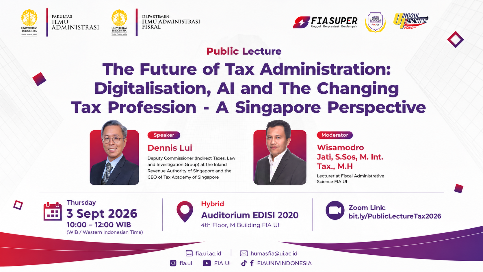 Public Lecture at Universitas Indonesia: The Future of Tax Administration