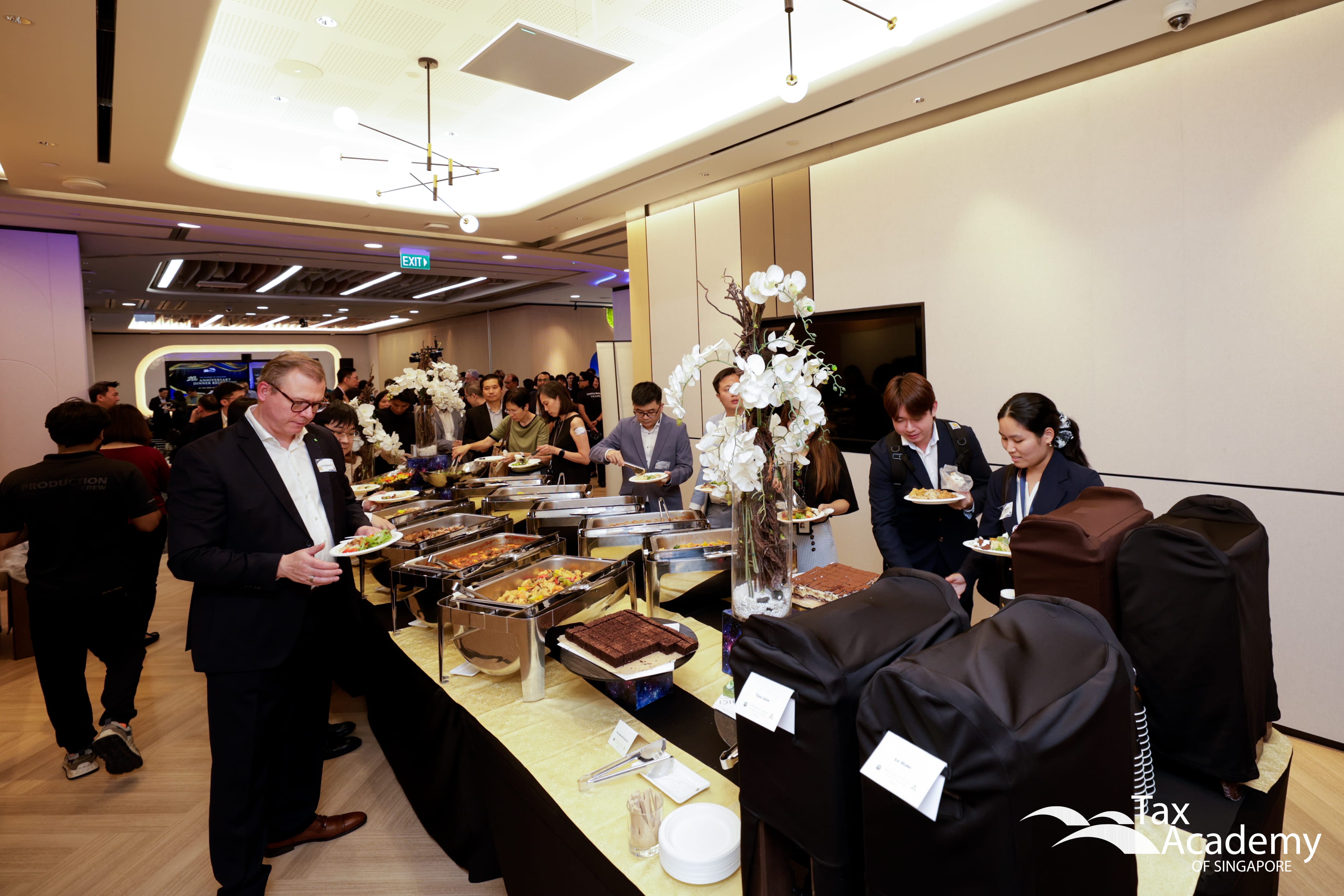 Guests Enjoying Dinner Buffet