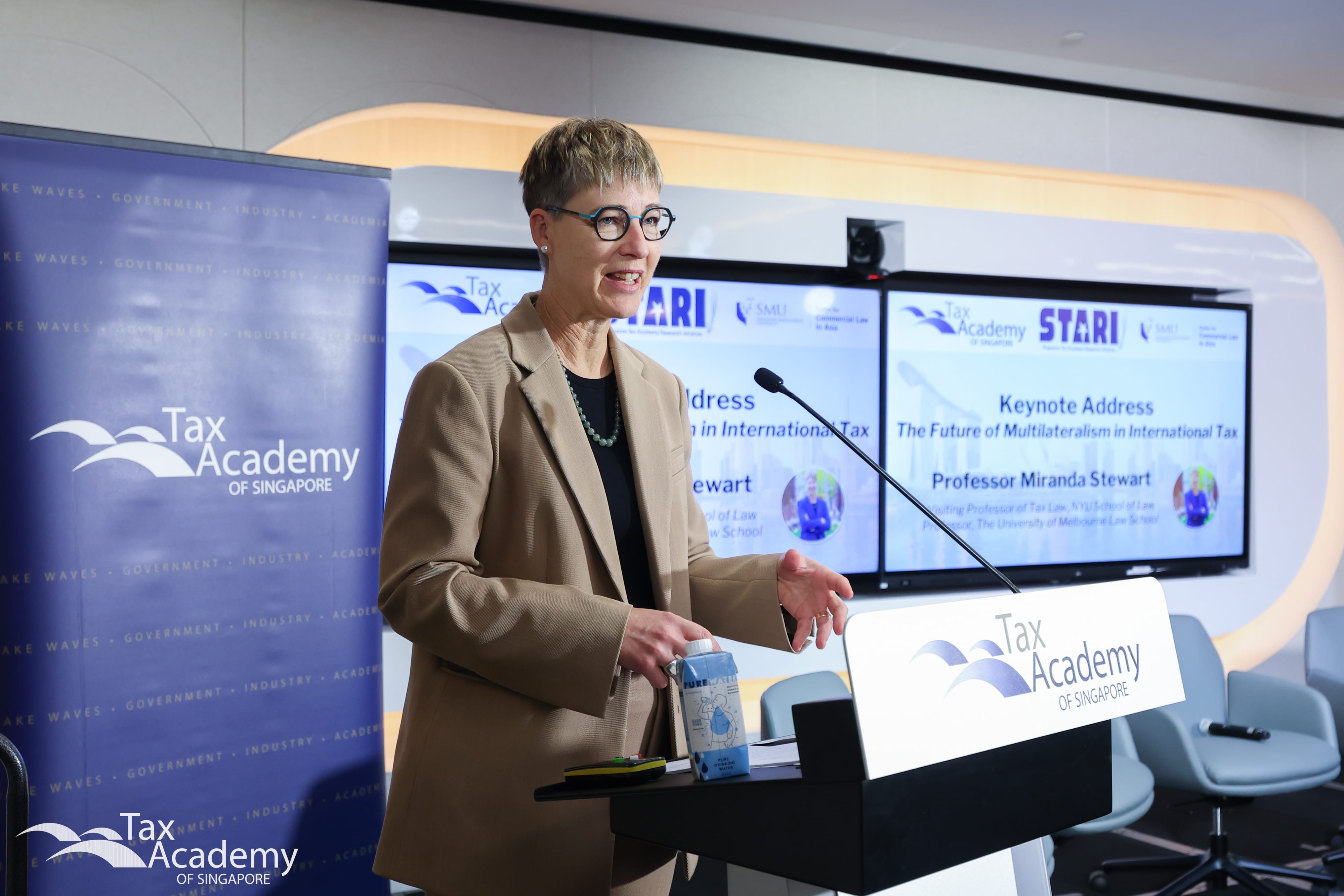 Professor Miranda Stewart giving the Keynote Address
