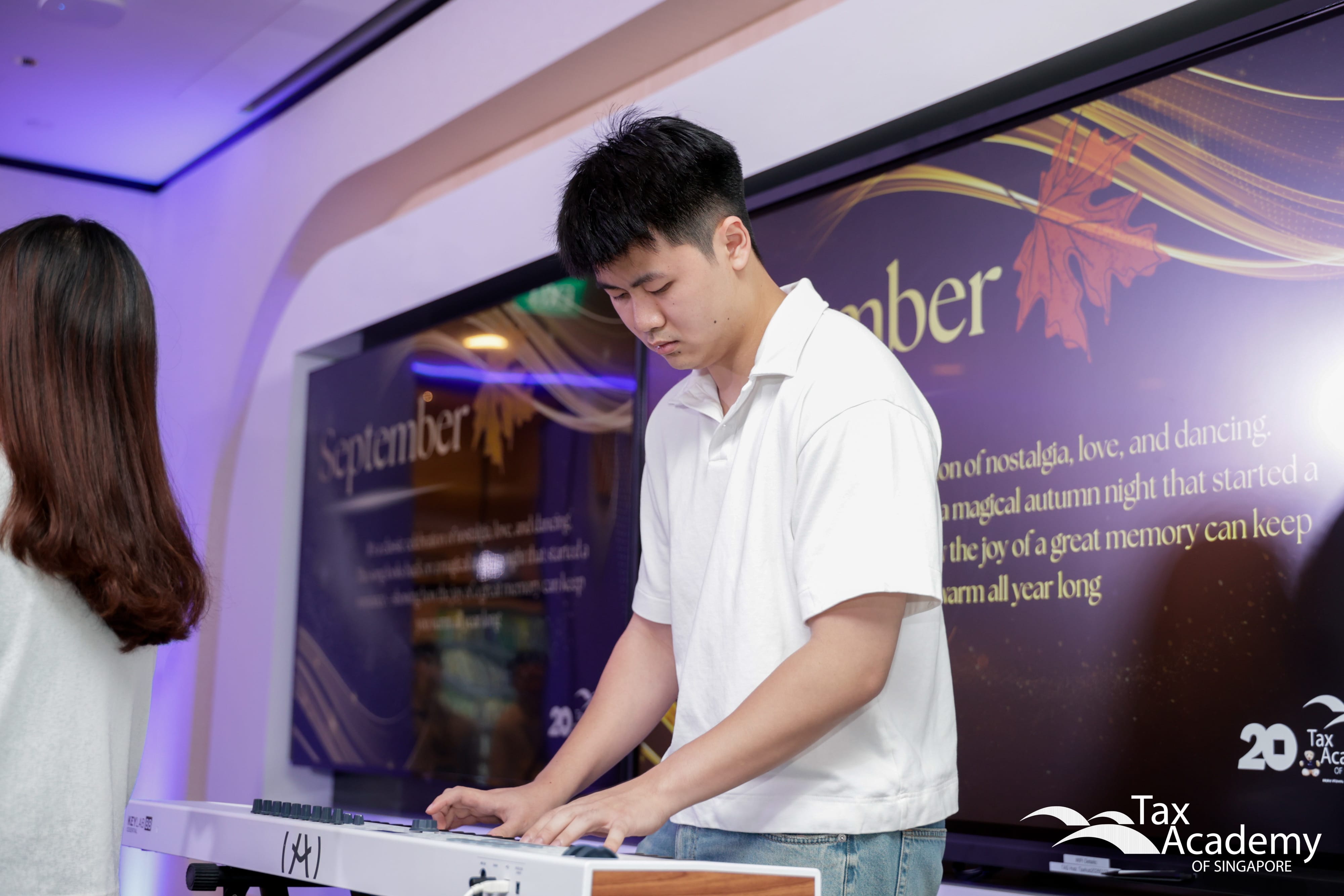 Mr Jonathan Bryant Indramadi as the Keyboardist for the Special Performance at the Opening of Tax Academy of Singapore Hub