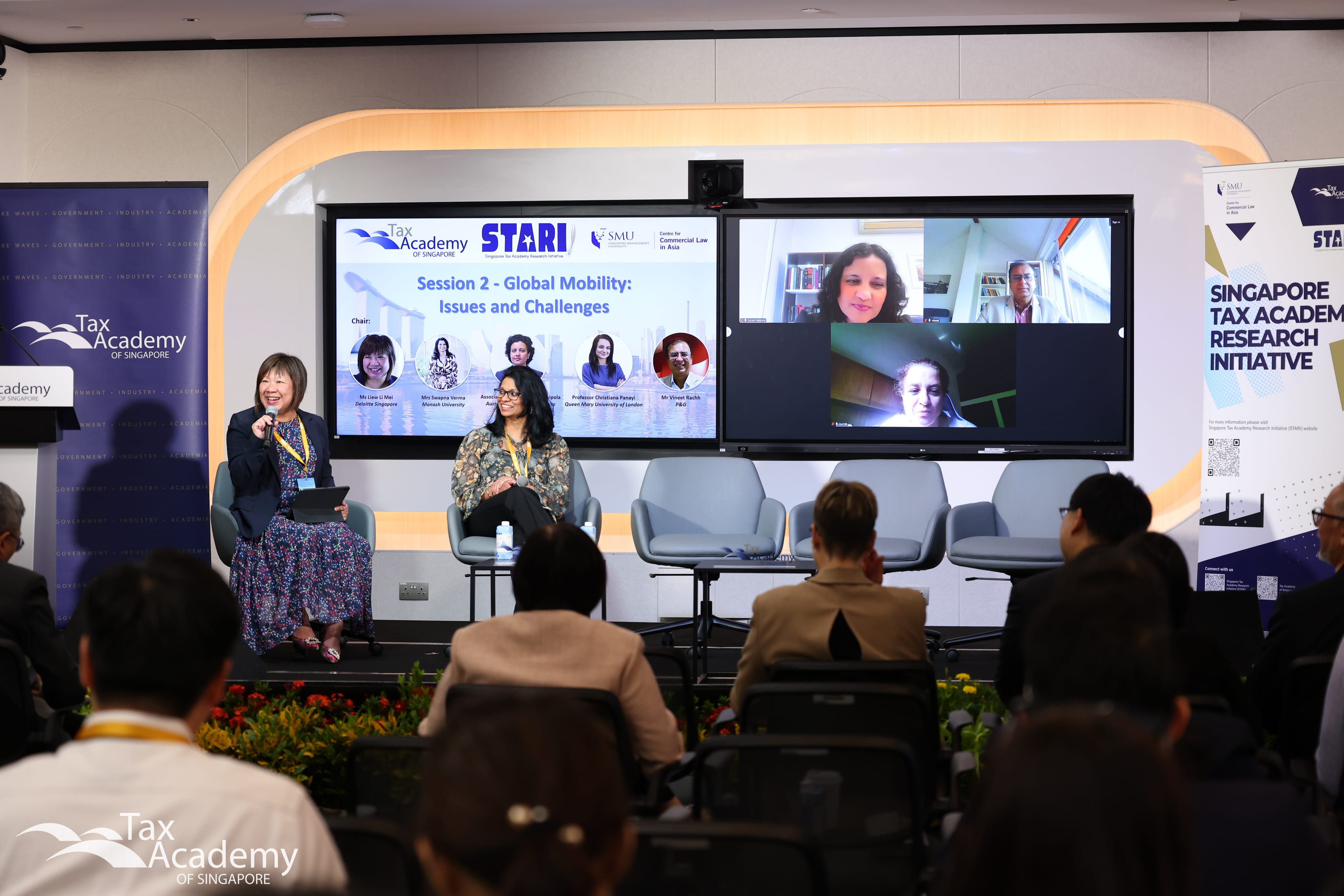 Panelists of Session 2: Ms Liew Li Mei, Mrs Swapna Verma, Associate Professor Sonali Walpola, Professor Christiana Panayi, and Mr Vineet Rach