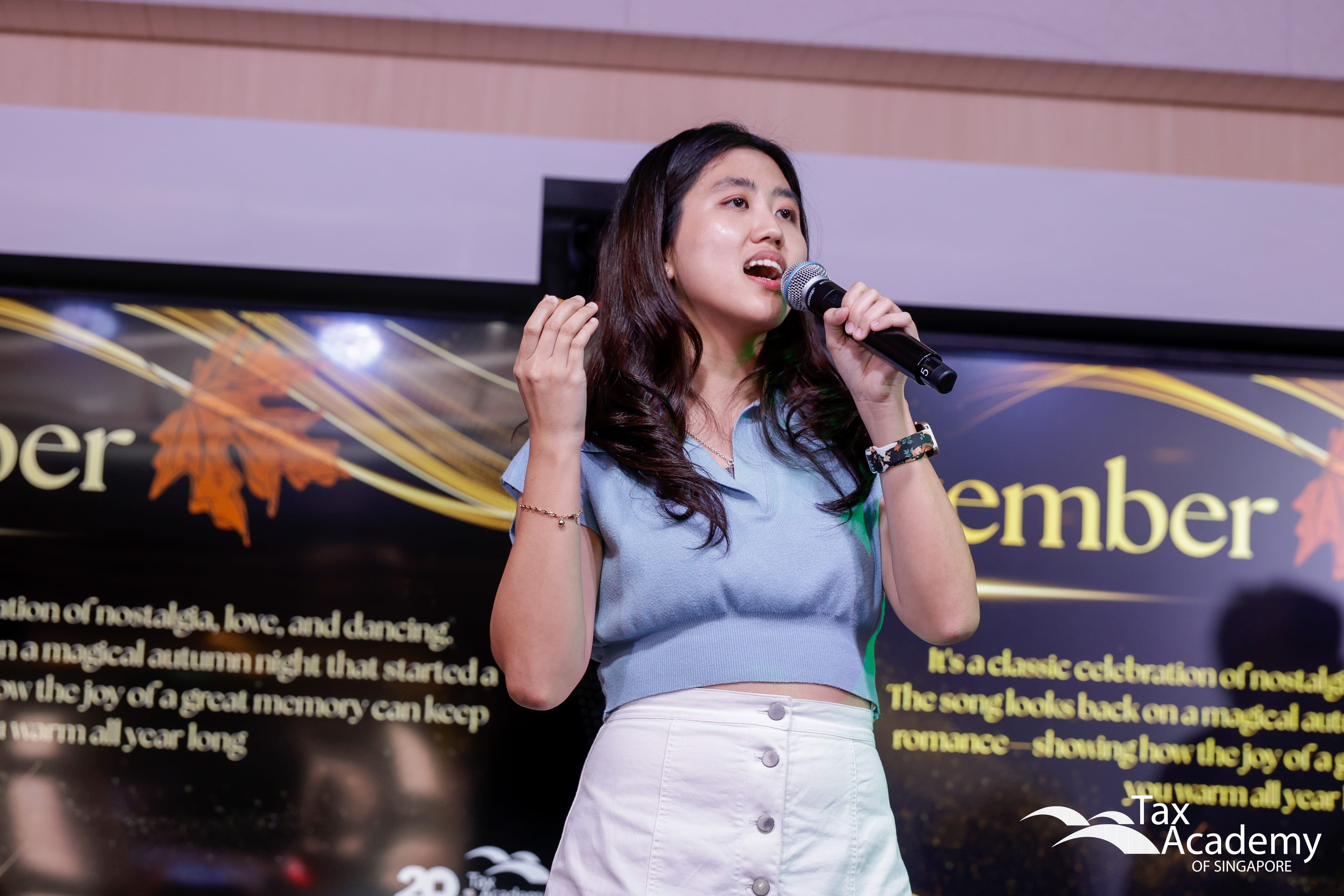 Ms Wynn Hewitt as the Vocal for the Special Performance at the Opening of Tax Academy of Singapore Hub