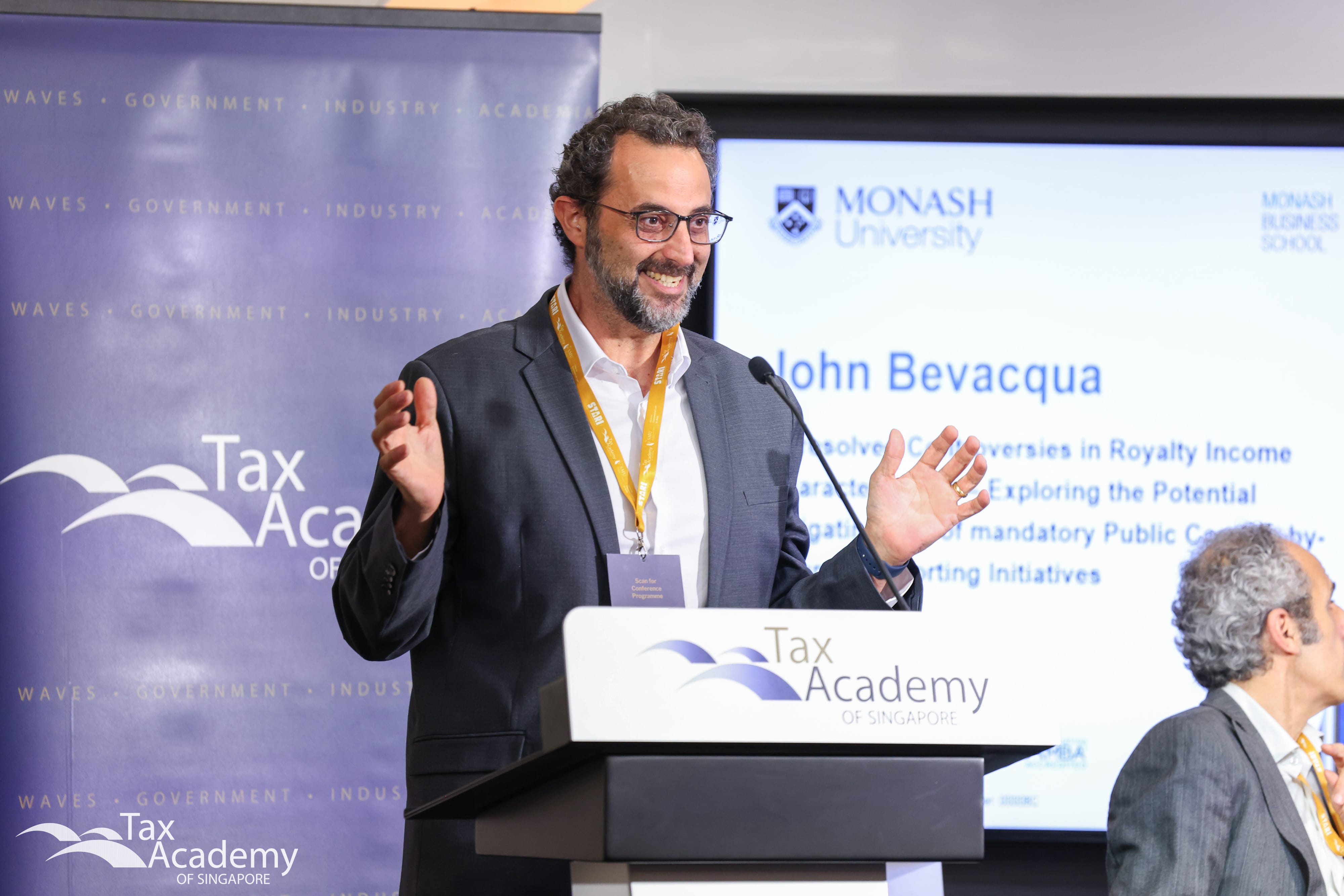Professor John Bevacqua from Monash University giving a presentation at Panel 3, Income Characterisation Issues.