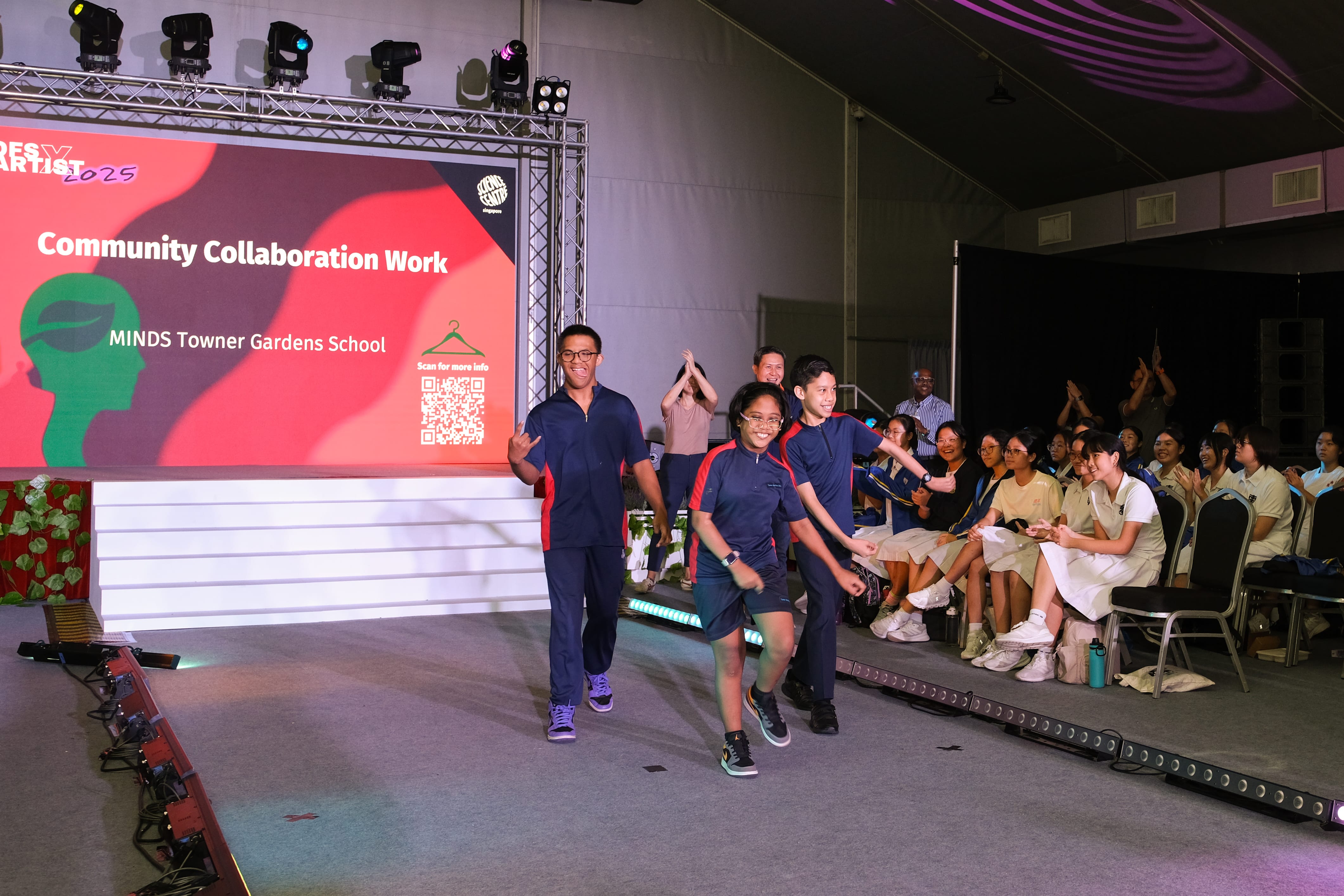 Students from Canberra Secondary School on the runway