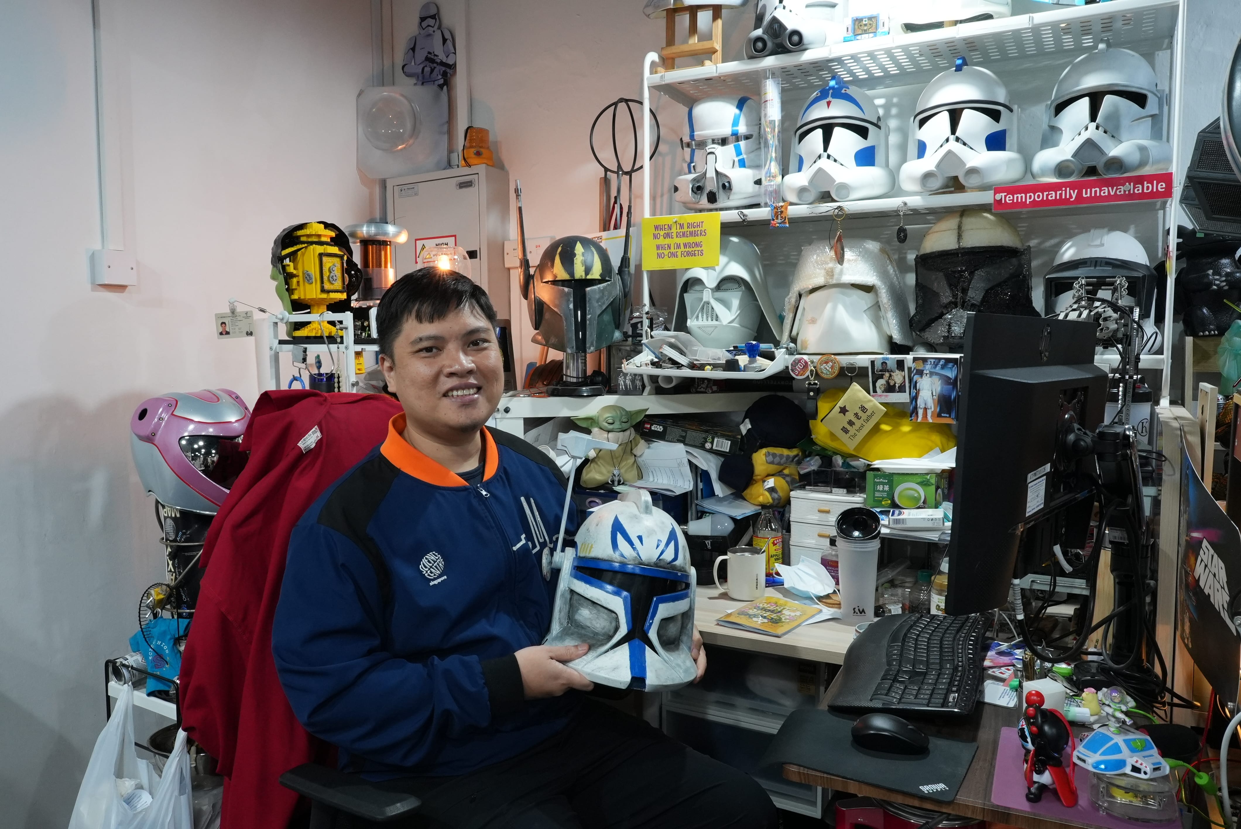 James Lim with his Captain Rex helmet