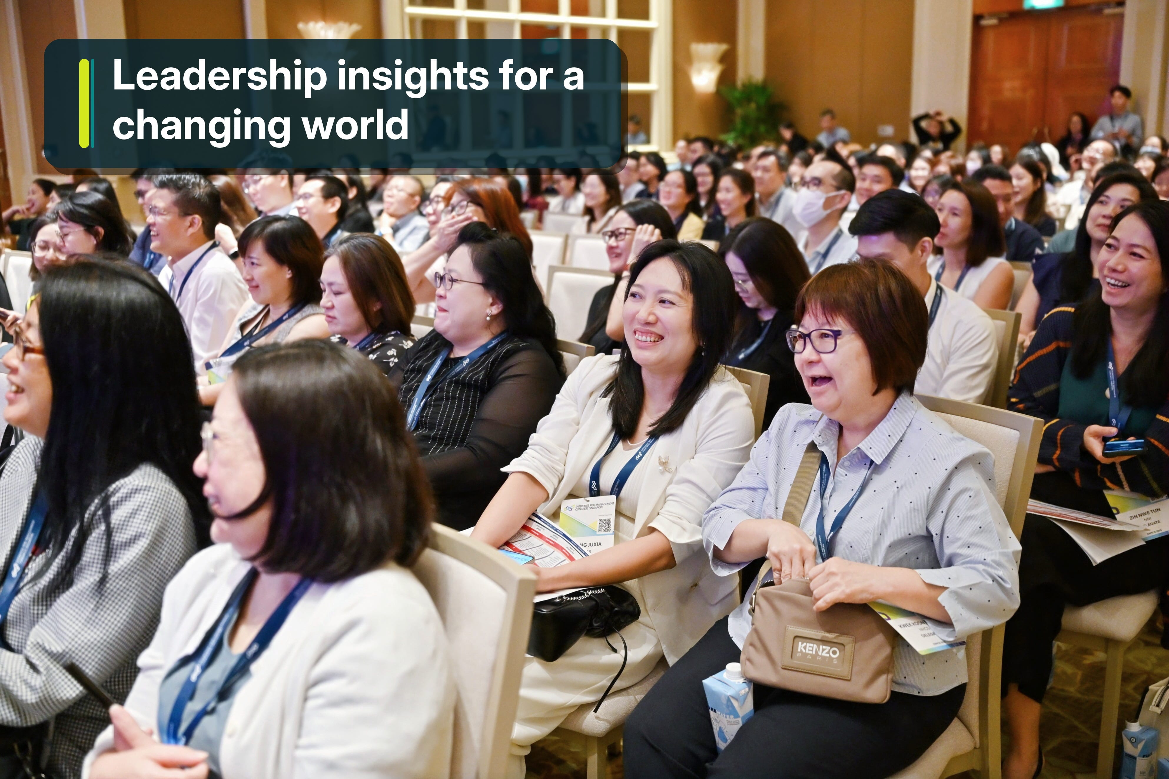 Delegates seated in rows, listening to the conference.