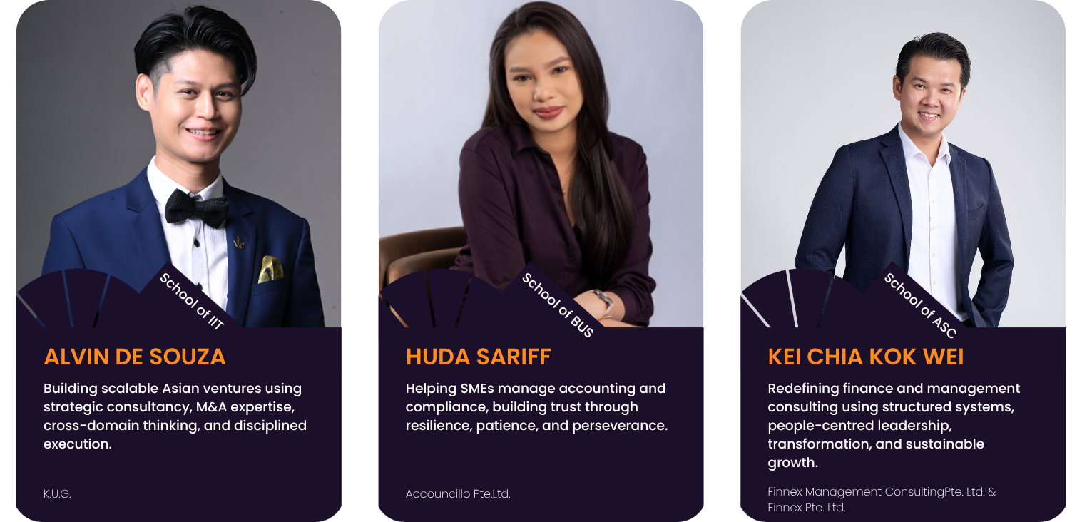 A list images of entrepreneurs where their business are under Finance, Enterprise Services