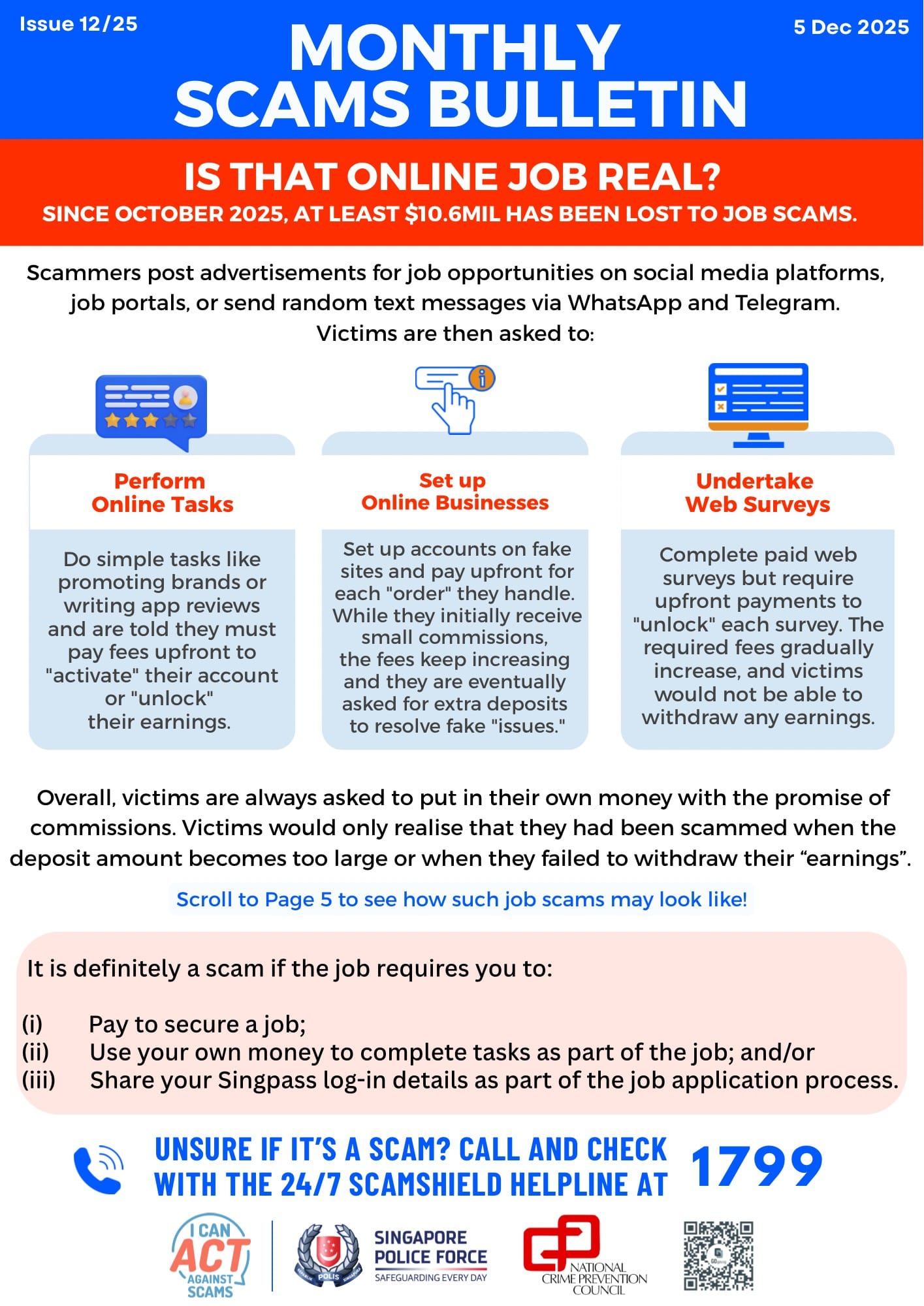 Monthly Scams Bulletin Issue 12 - December 2025 poster