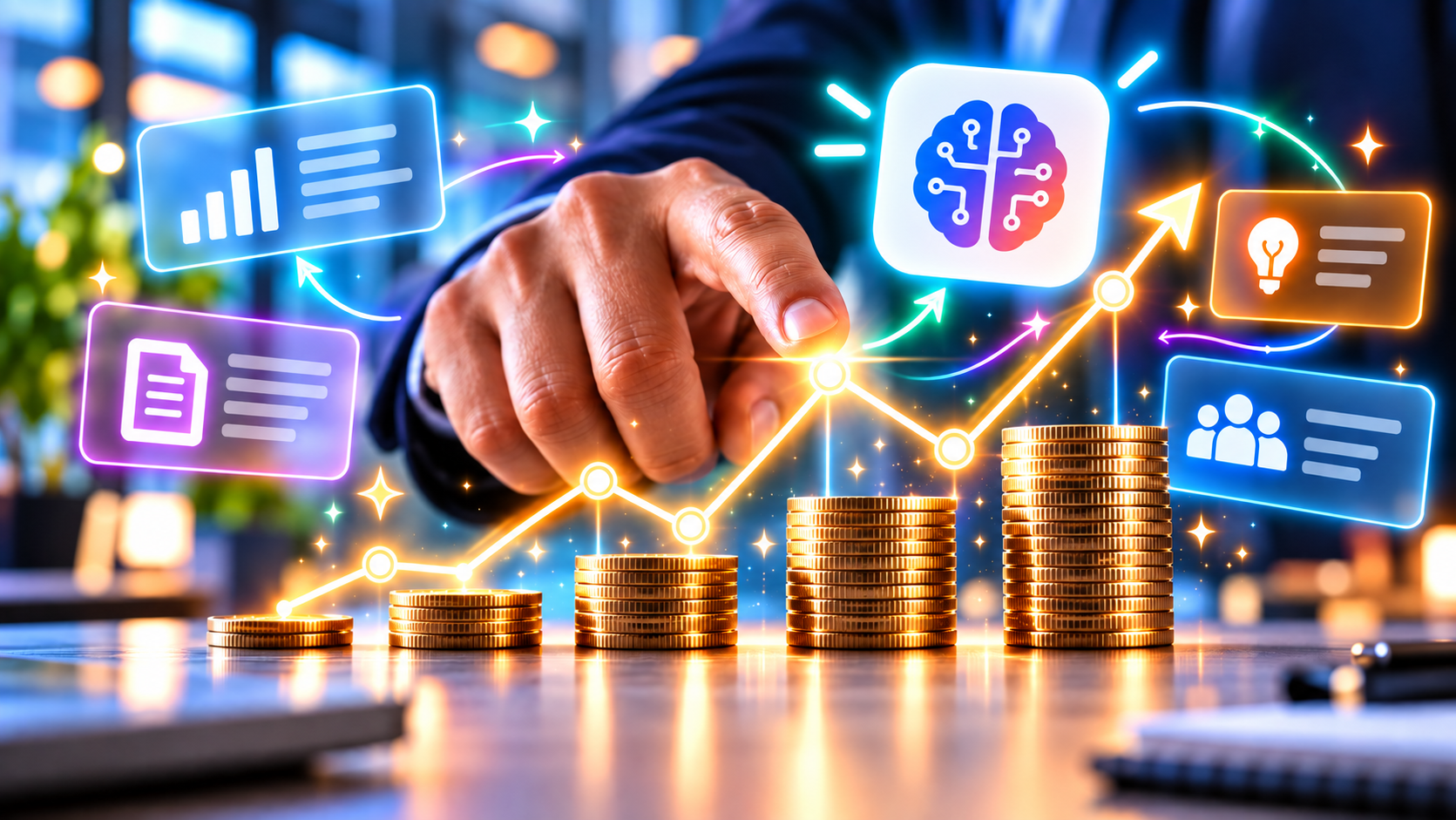 an image of a finger pointing at tokens