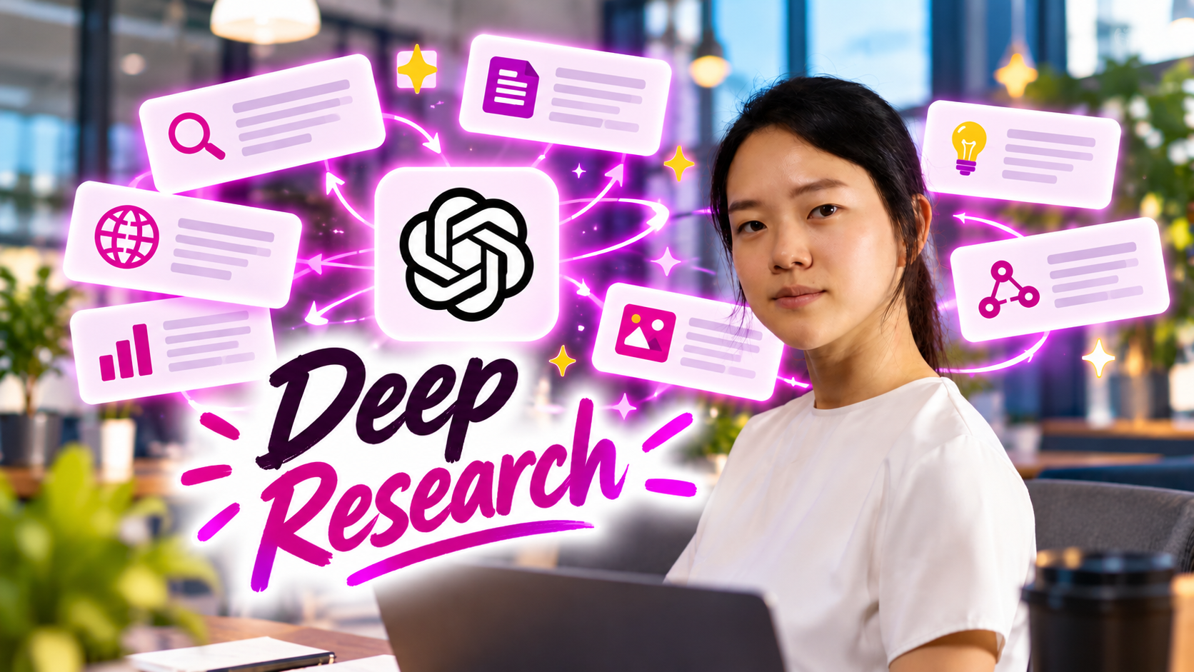 picture showing an AI helping to do desktop research and recommending srategies.