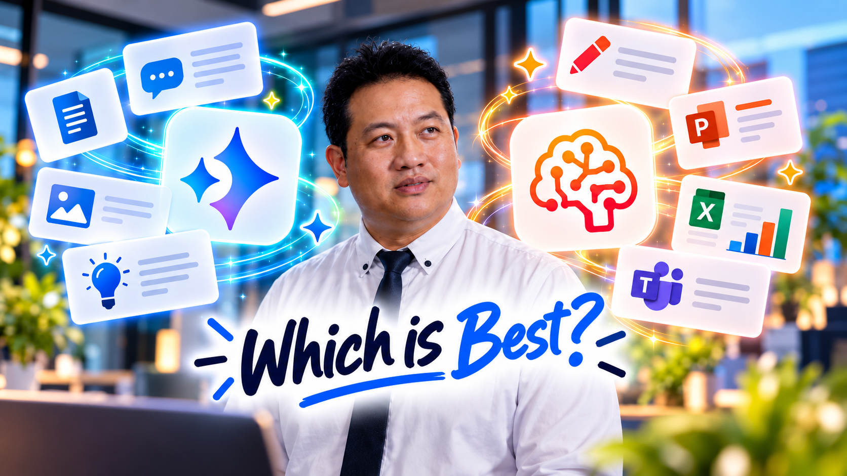 a picture showing a choice of various AI tools on a laptop screen