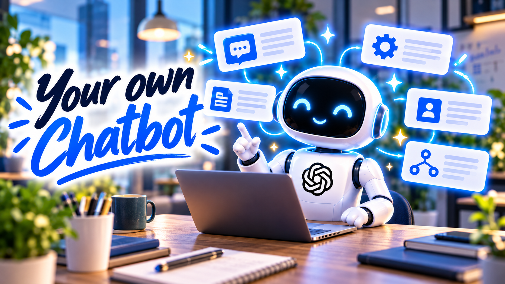 Picture showing a stylised robot representing a chatbot that has been built by AI to answer policy related questions
