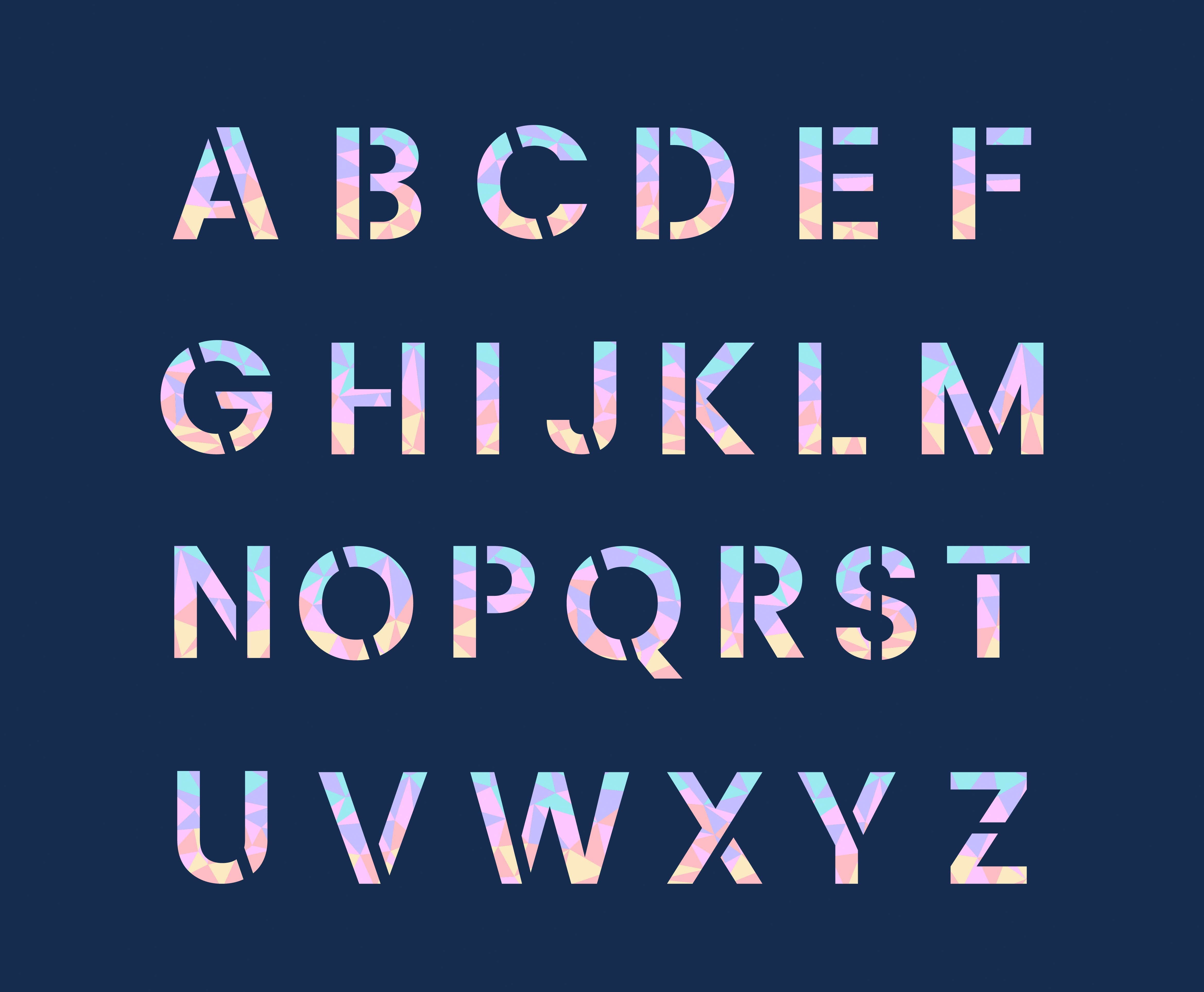 Infographic showing all alphabets from A-Z