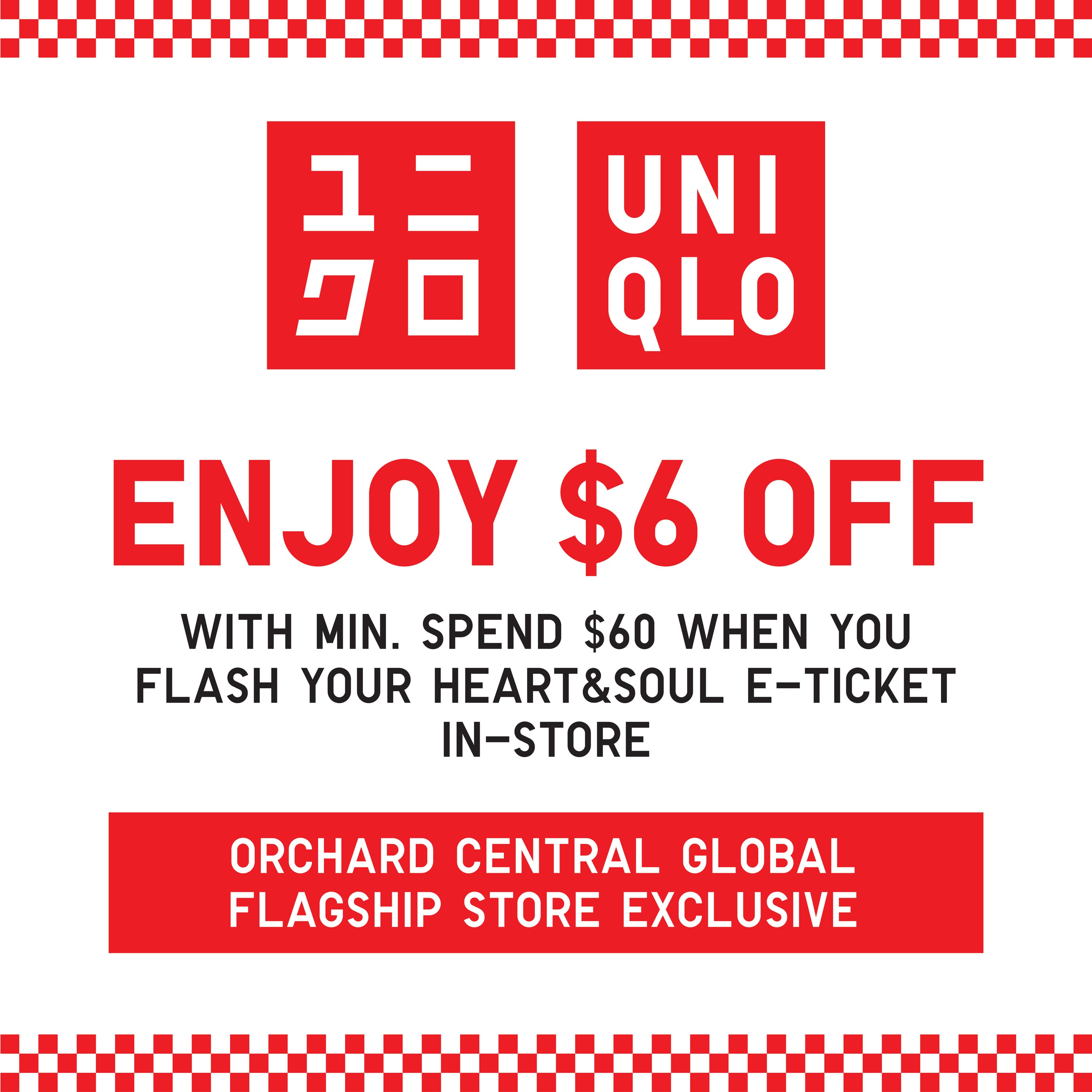 Enjoy $6 off in-store at Uniqlo.