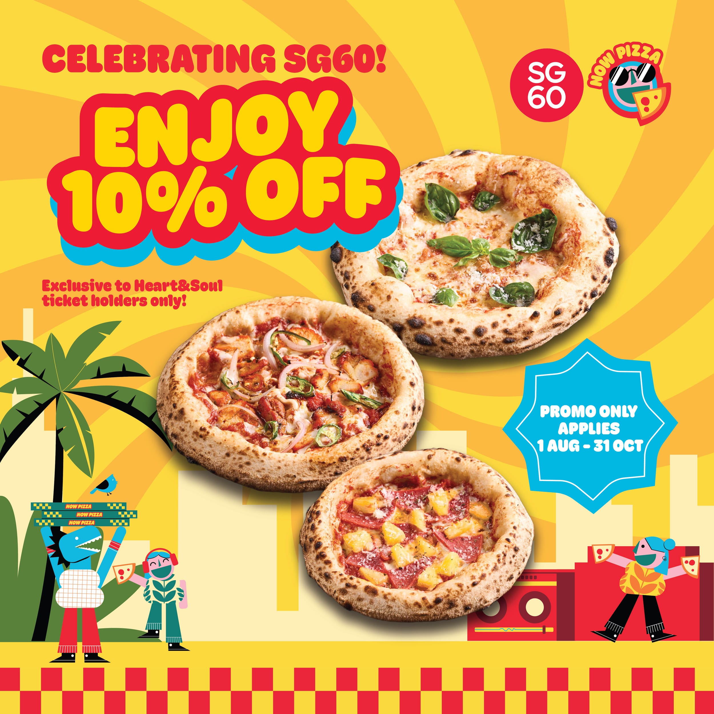 Enjoy 10% off at Now Pizza.