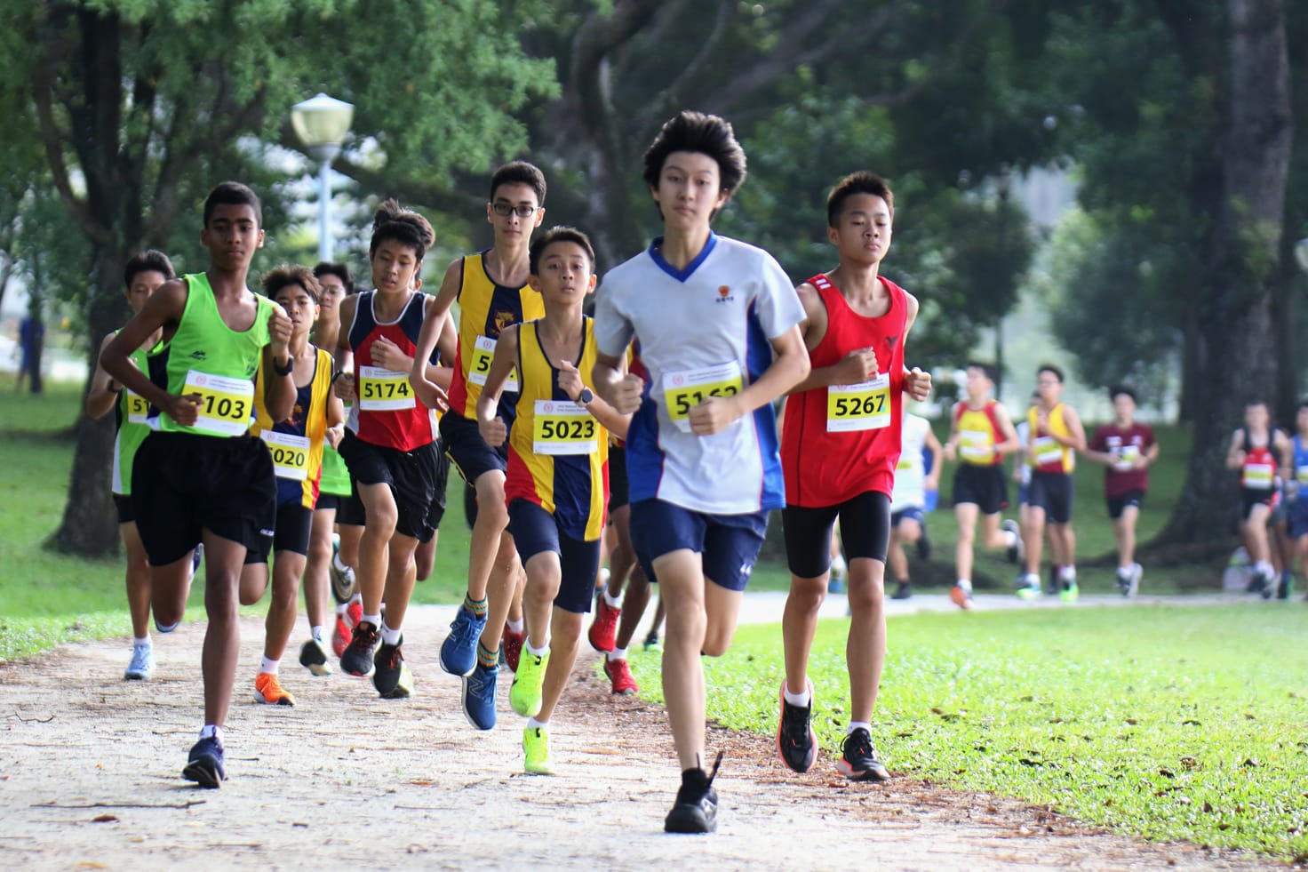 A group of runners mid run
