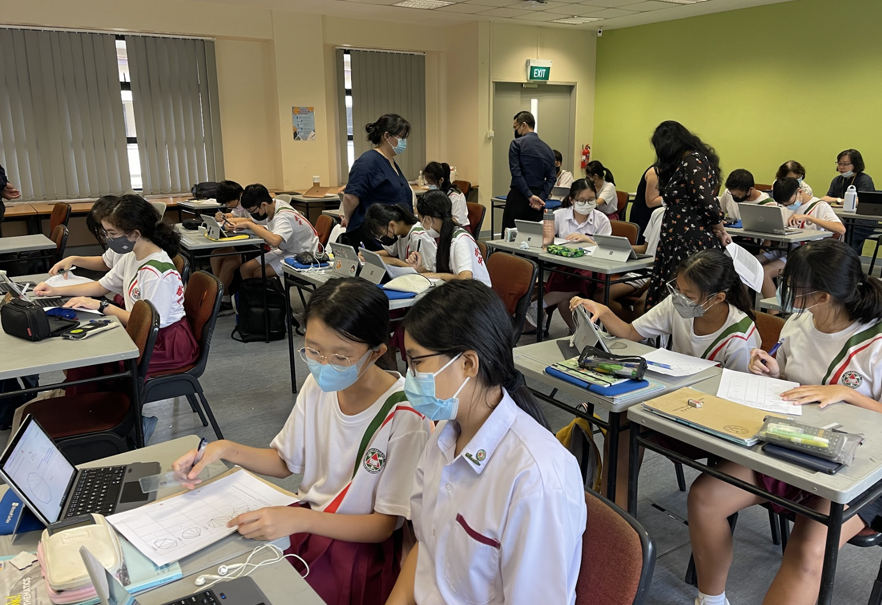 students doing math homework