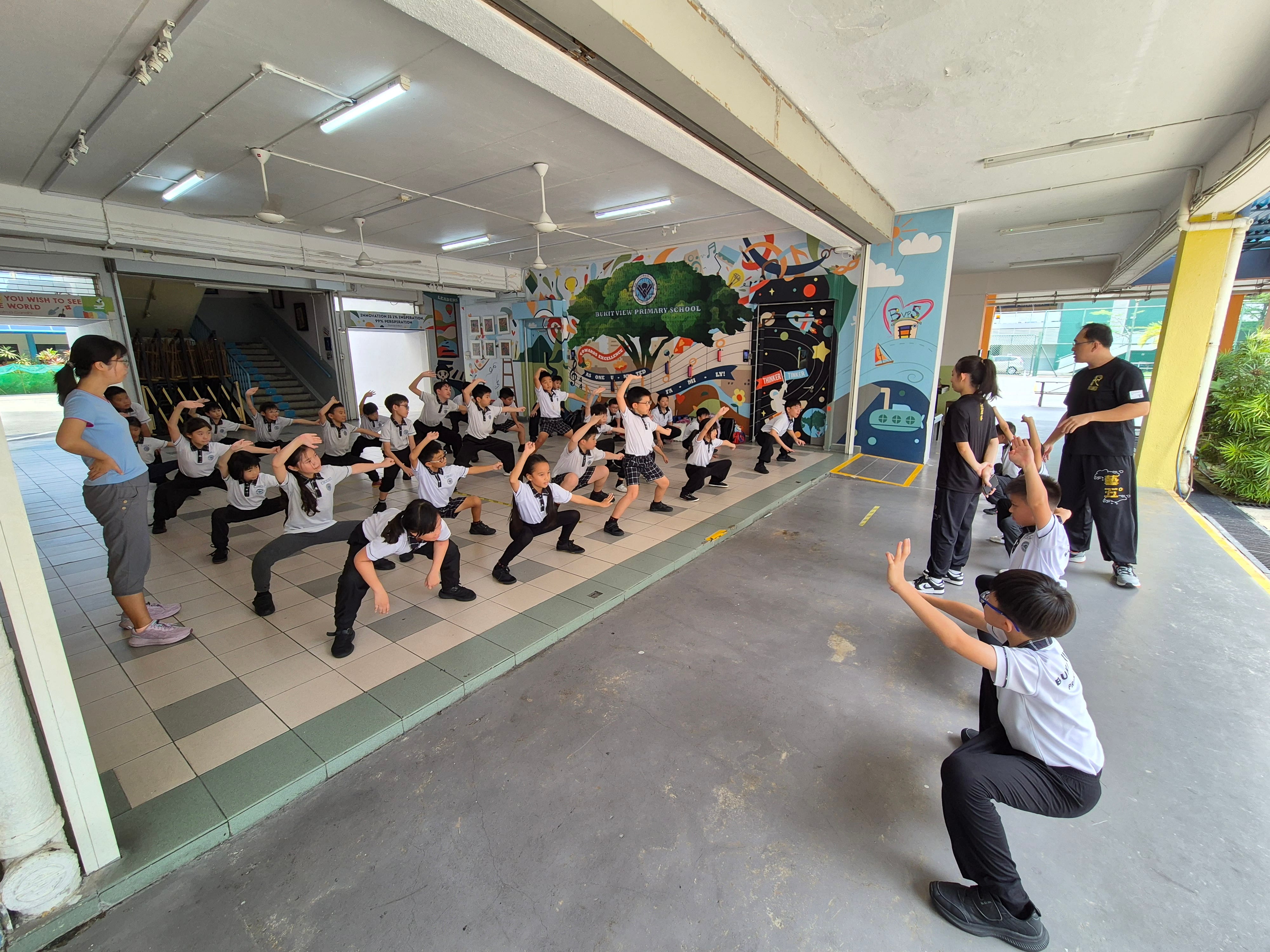 Wushu CCA training in action