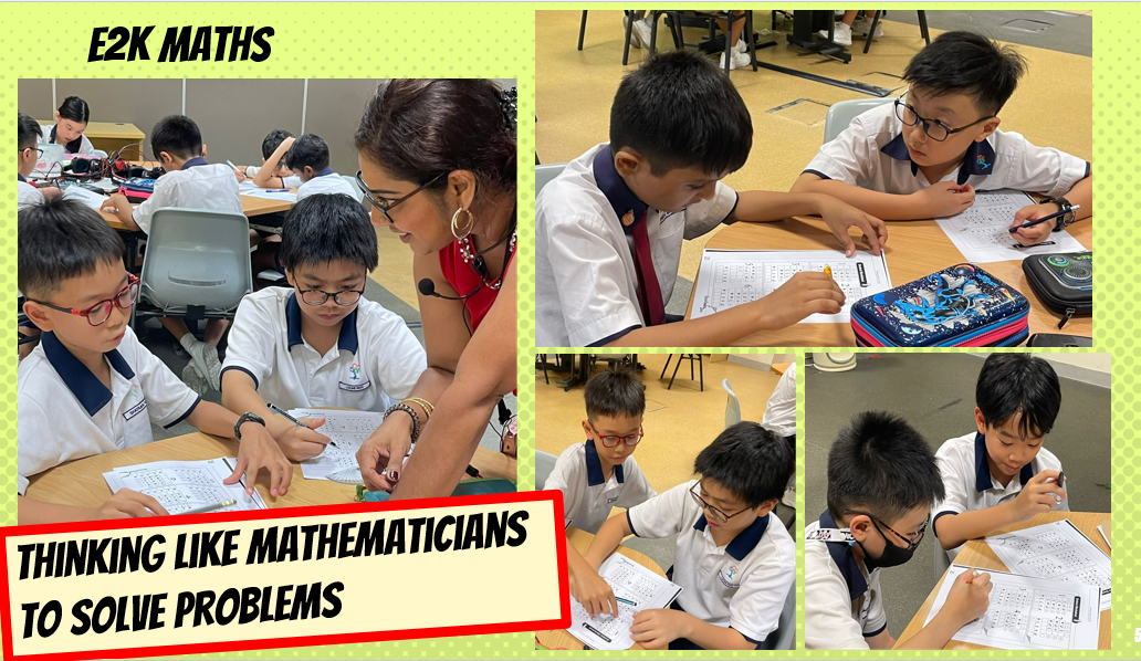 Students in E2K Maths doing worksheets