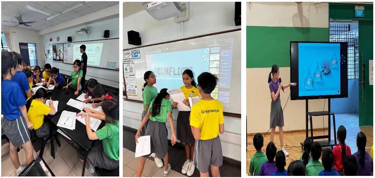 Pictures of students leading example infront of the classroom