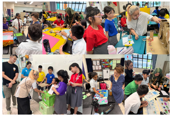 Photos collage of students sharing their project work showcase