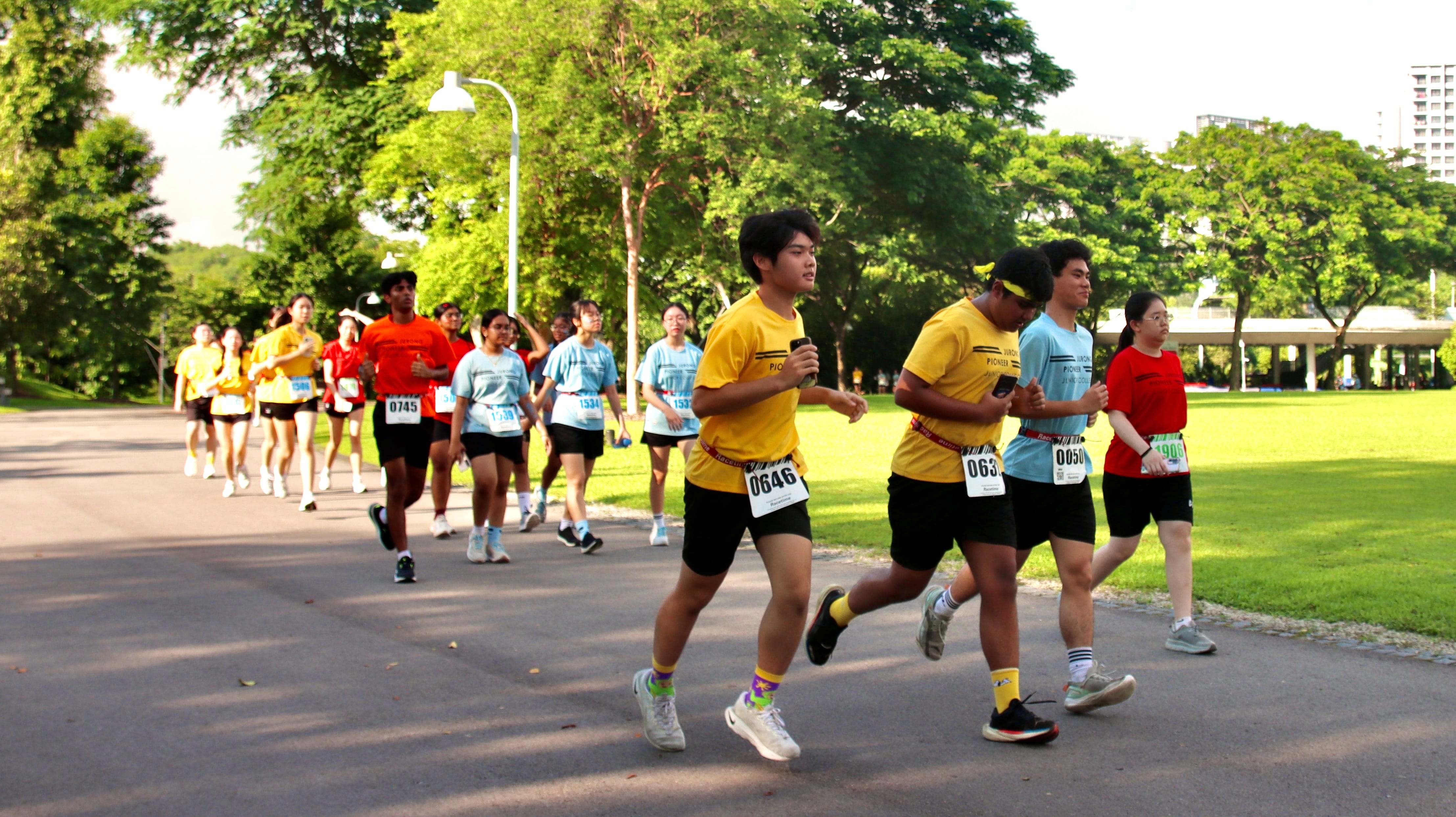 Students running