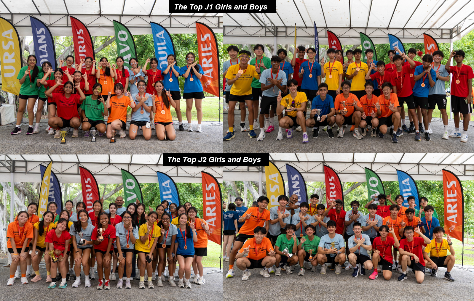 The Top J1 and J2 Girls and Boys