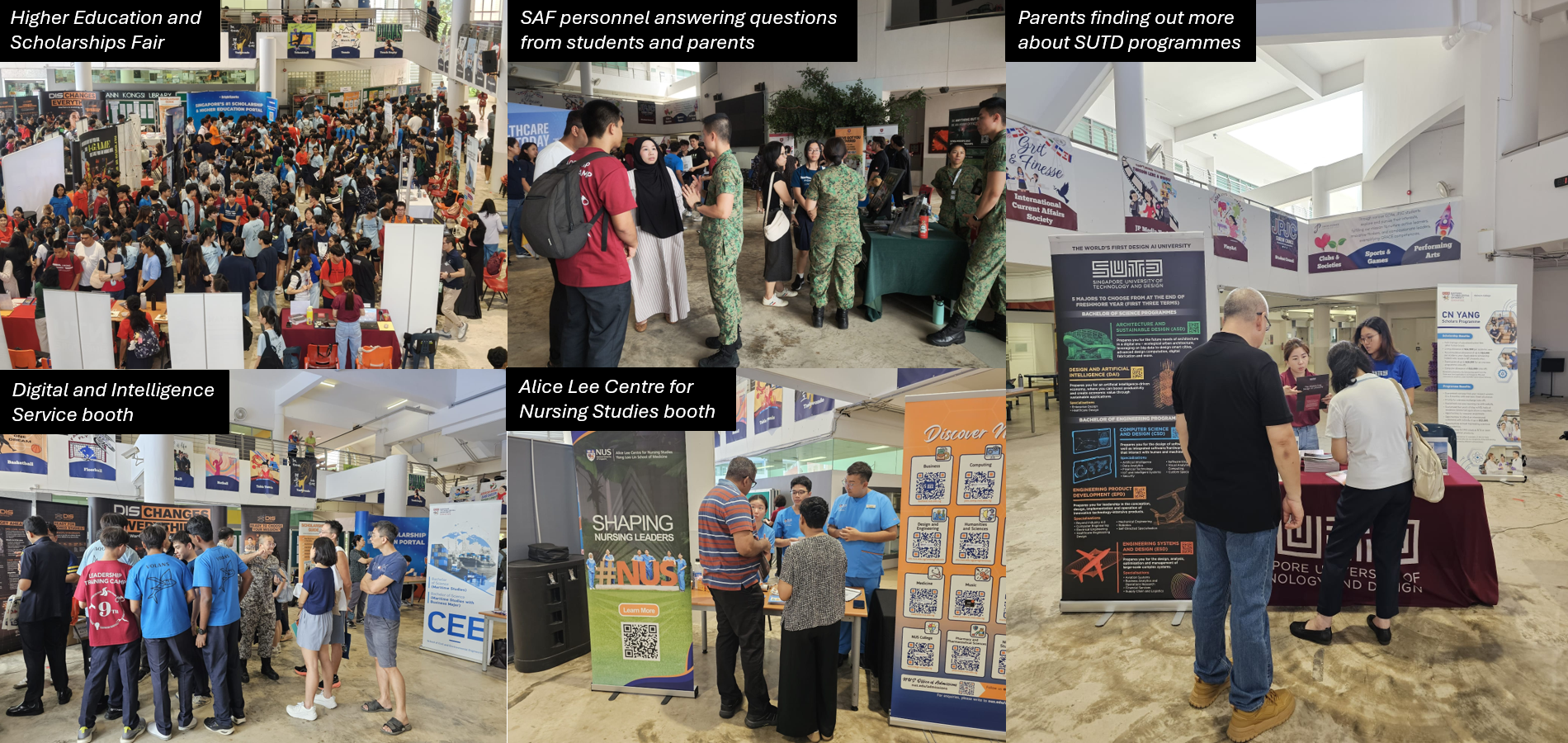 Pictures of university and higher education booths