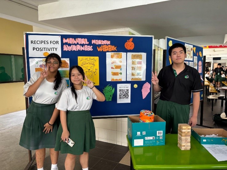 An interactive educational exhibition booth managed and hosted by Peer Support Leaders during the school's wellness campaign, focusing on emotional well-being and positive mental health habits.